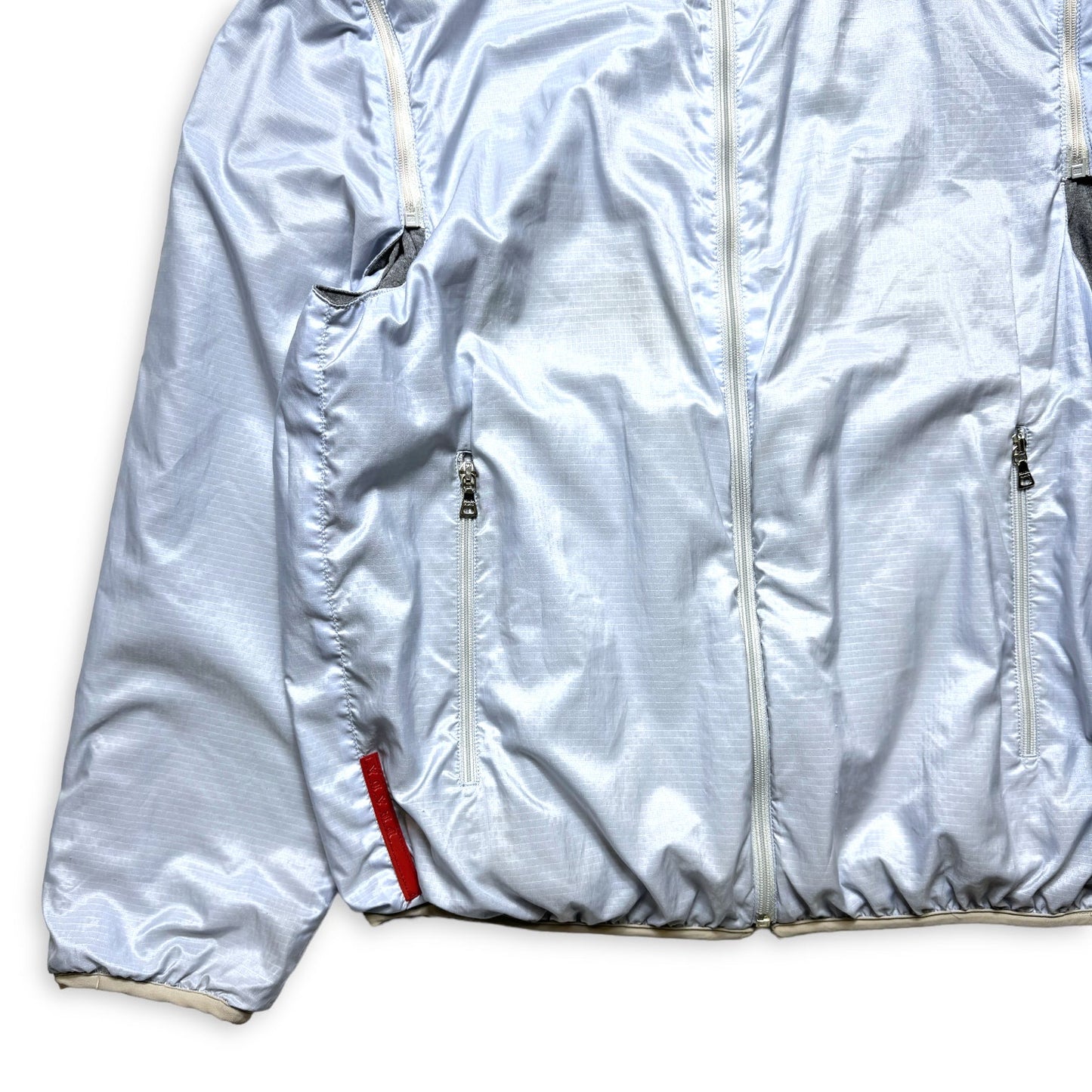 Early 2000's Prada Sport Reversible 4in1 Baby Blue/Grey “Faux Wool” Jacket