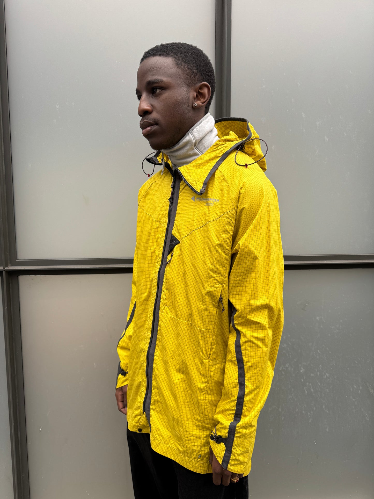 Klattermusen Bright Yellow Rip Stop Technical Asymmetric Zip Jacket