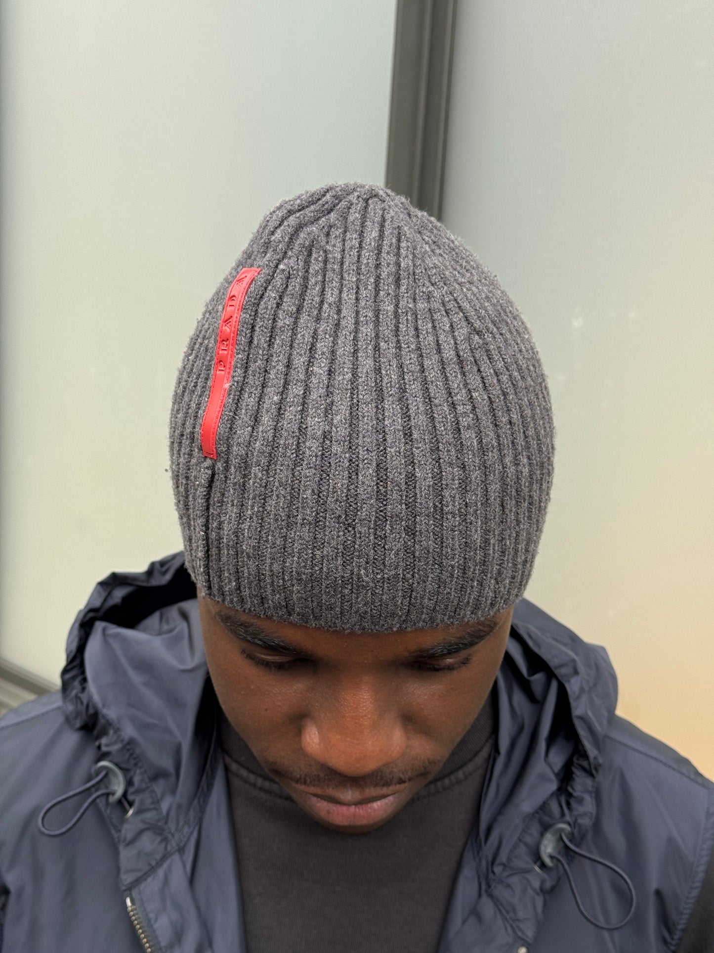 Prada Sport Dark Grey Knitted Beanie