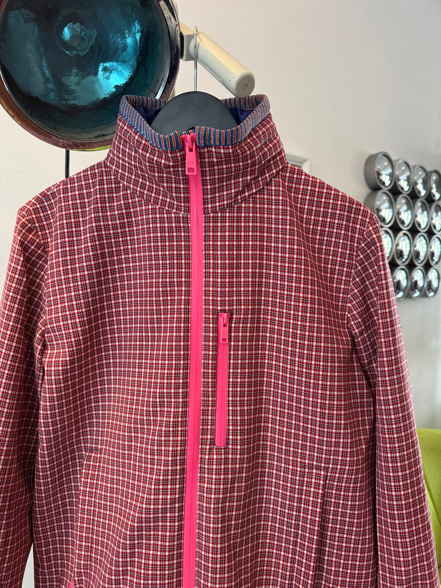 SS17’ Prada Main Line Knitted Plaid Jacket
