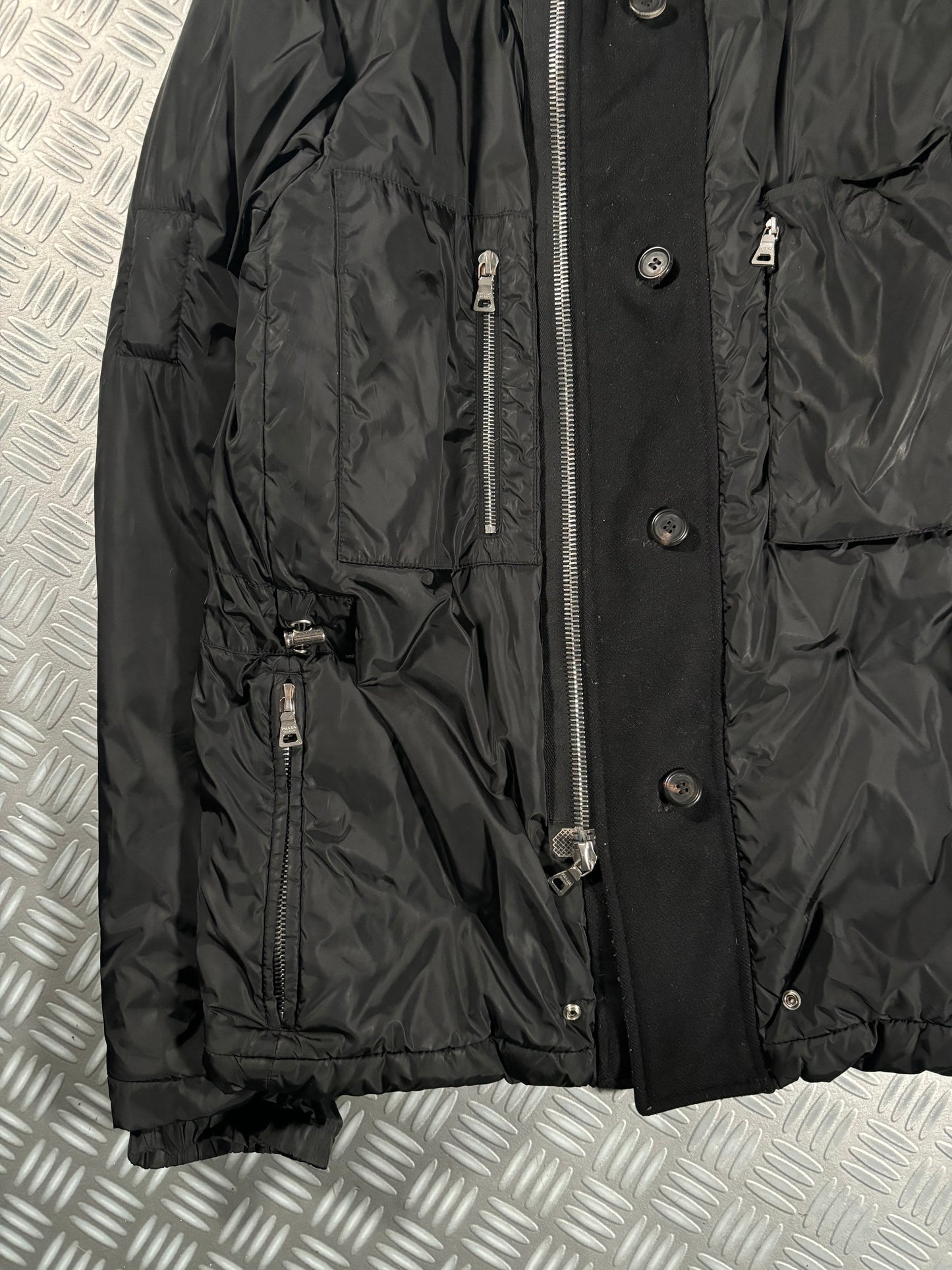 Early 2000’s Prada Sport Jet Black Padded ‘Inside Out’ Technical Jacket
