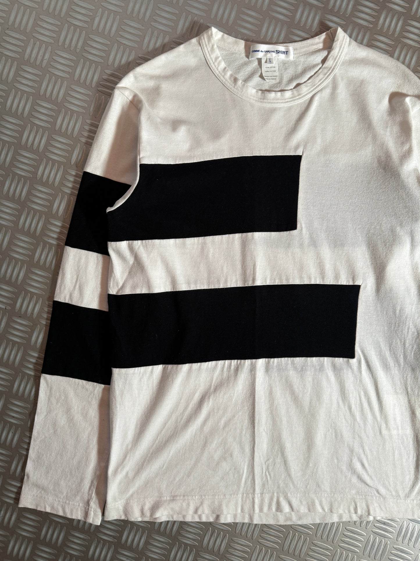 Early 2000's Comme Des Garcons SHIRT Striped Panel Longsleeve T-Shirt