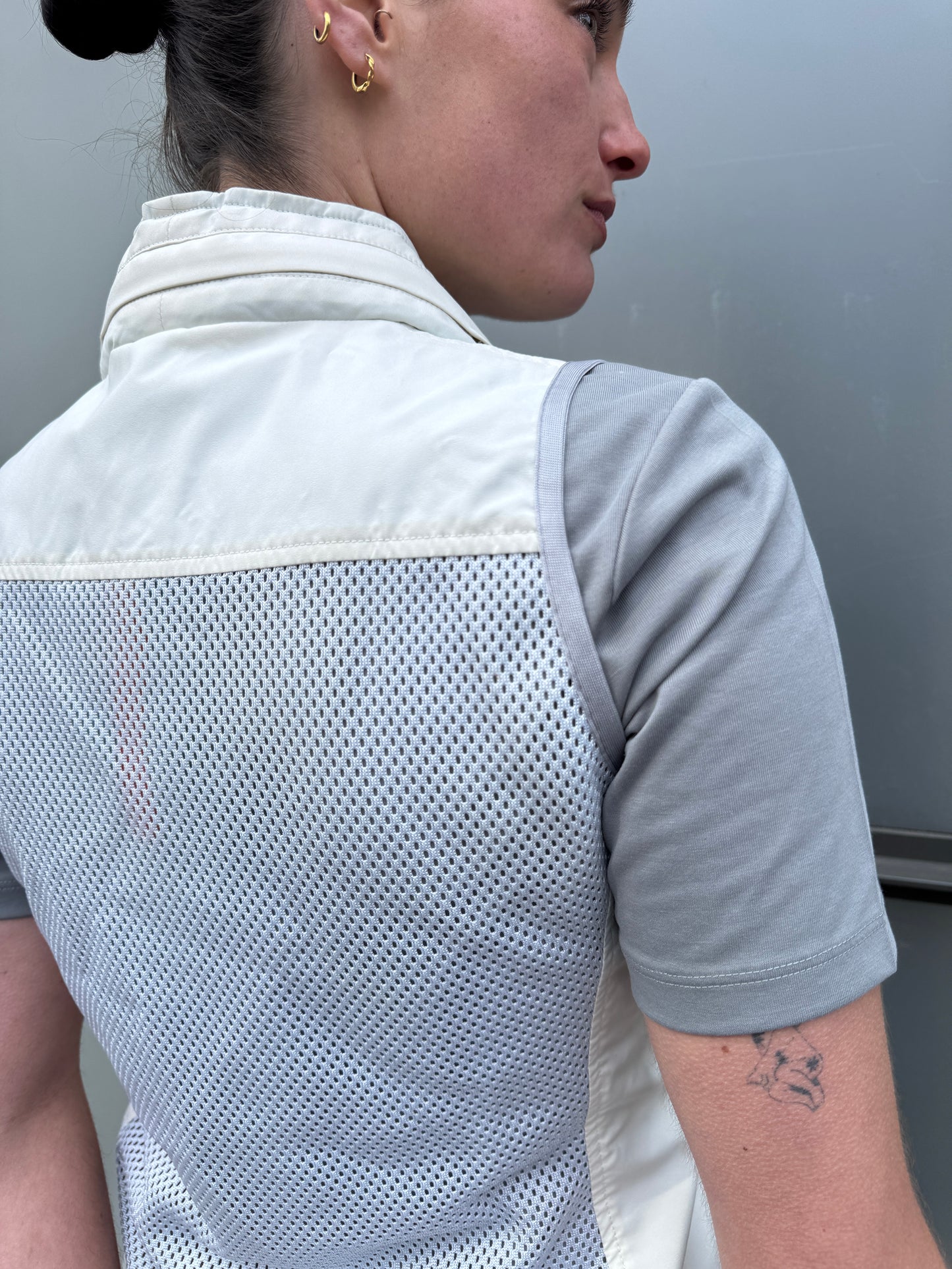 SS00’ Prada Sport Ventilated Packable Hood White Vest