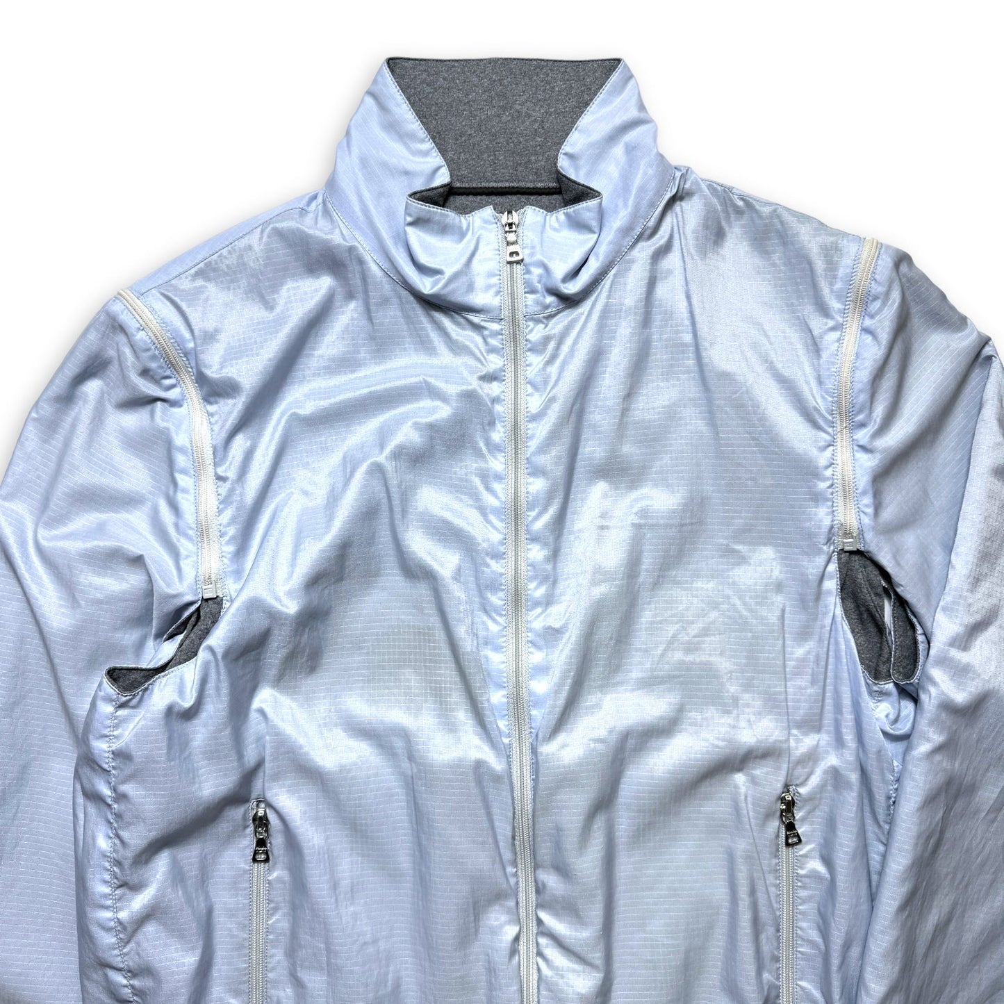Early 2000's Prada Sport Reversible 4in1 Baby Blue/Grey “Faux Wool” Jacket