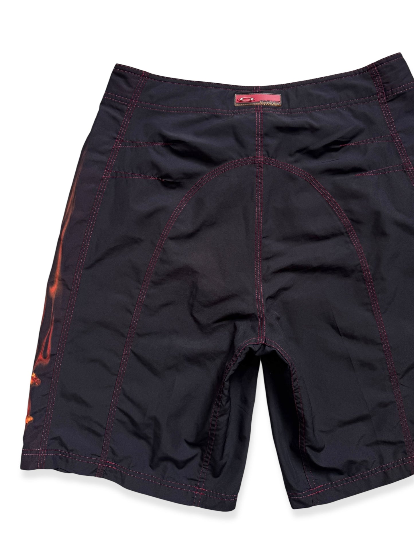 Early 2000’s Oakley Jet Black Flame Shorts