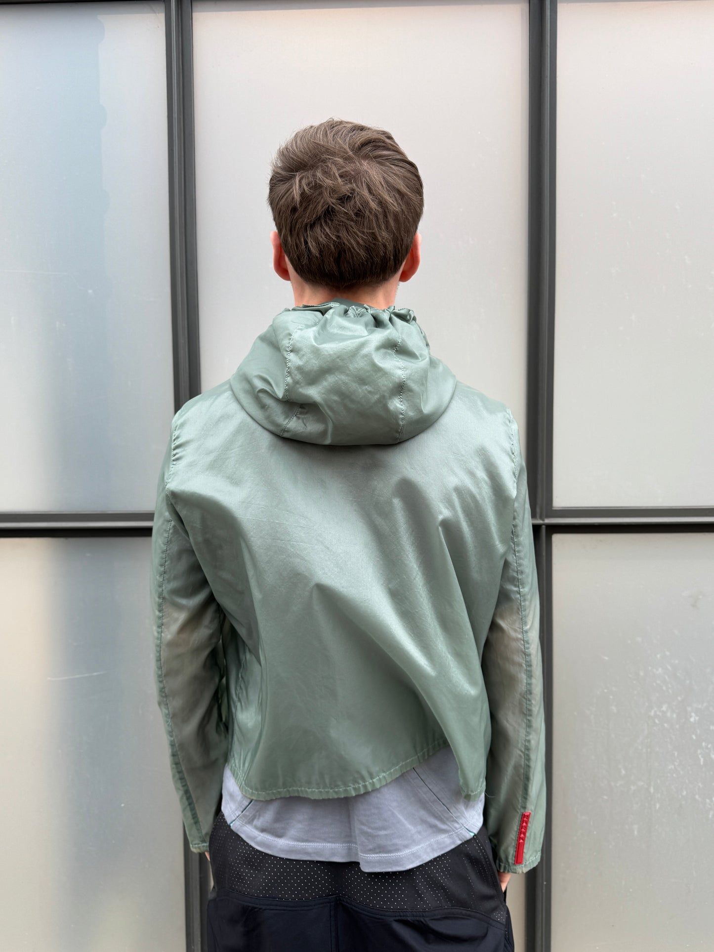 SS00’ Prada Sport Pistachio Green Semi Transparent Cropped Jacket