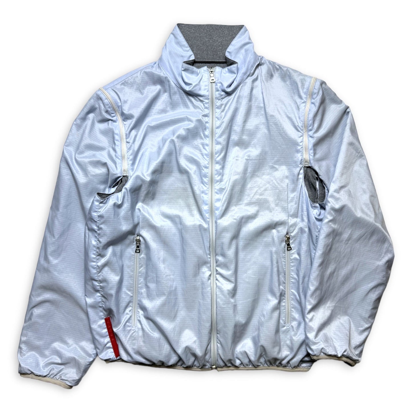Early 2000's Prada Sport Reversible 4in1 Baby Blue/Grey “Faux Wool” Jacket