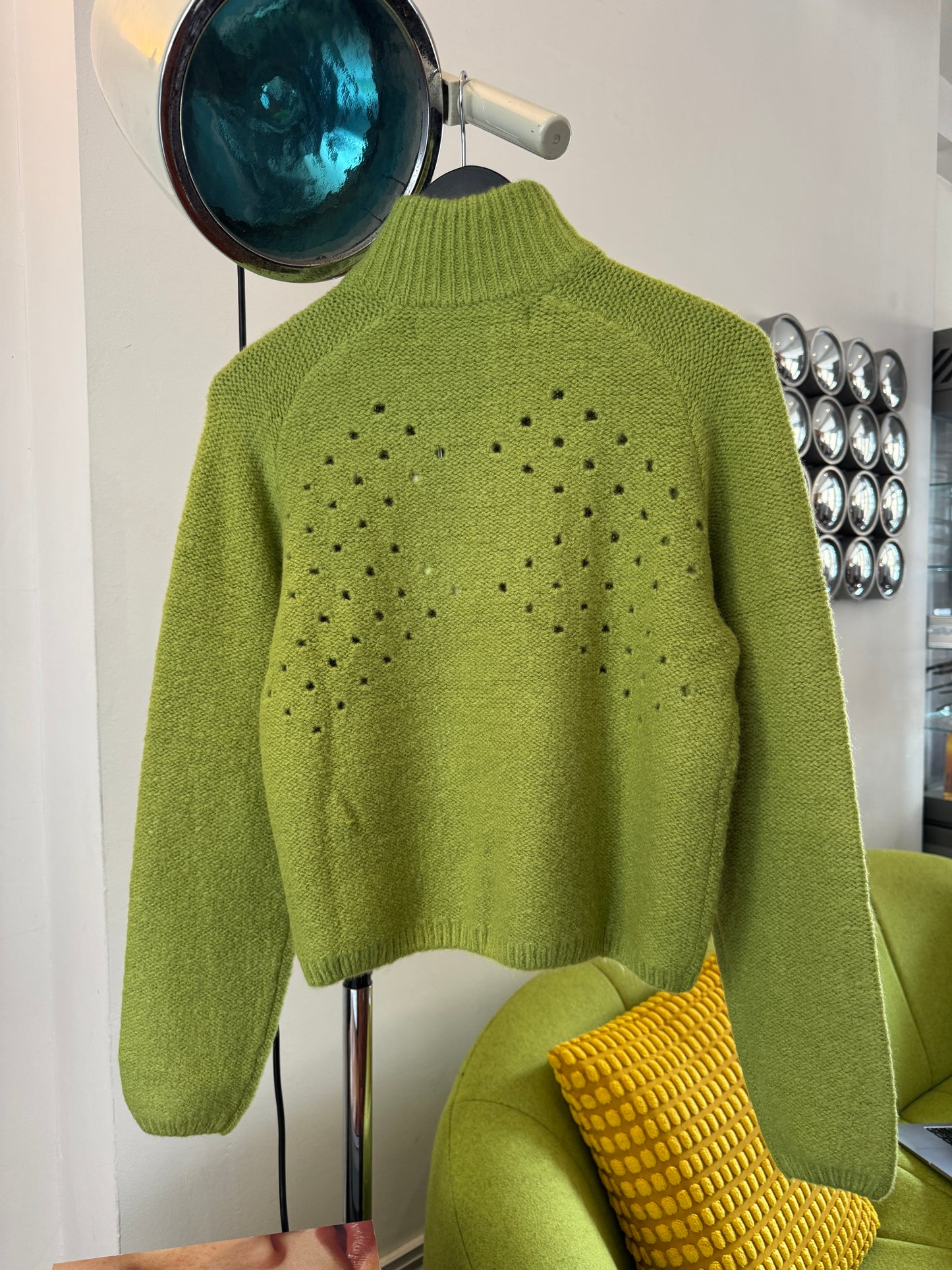 Ordinary Practise Lime Green 1/4 Zip Knit