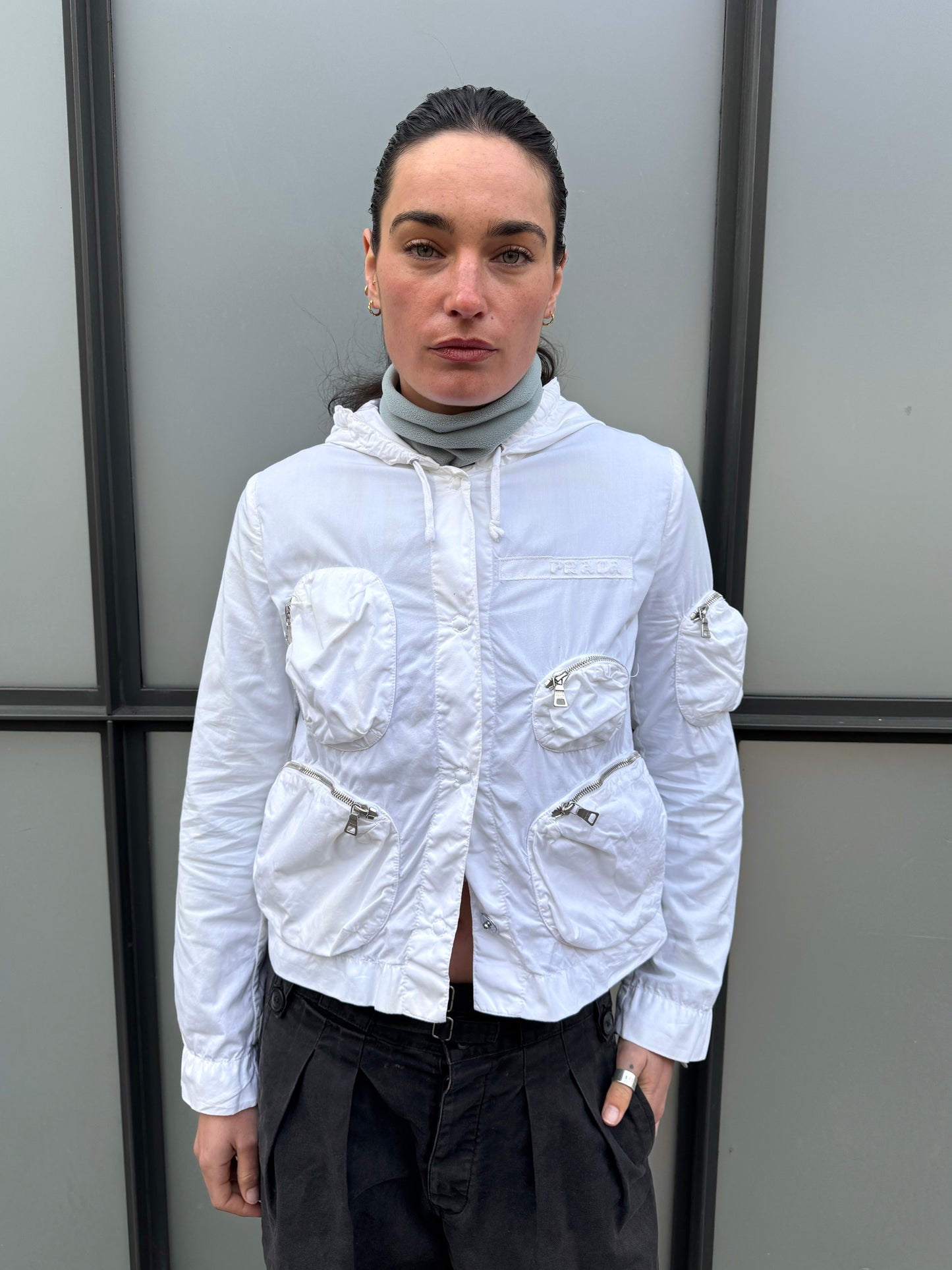 SS01’ Prada Pure White Multi Pocket Cropped Jacket