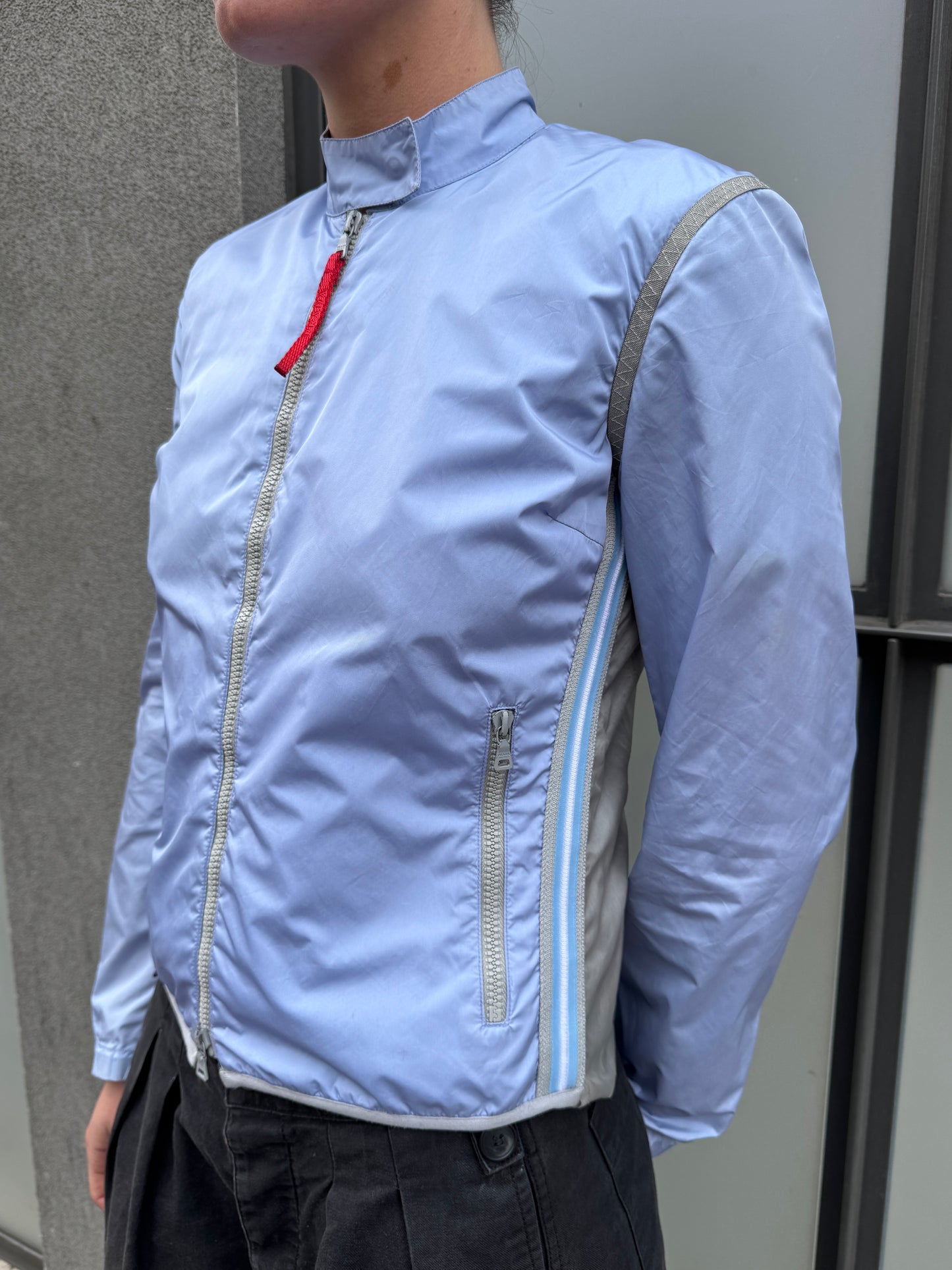 SS00’ Prada Sport Semi Transparent Back Baby Blue Jacket