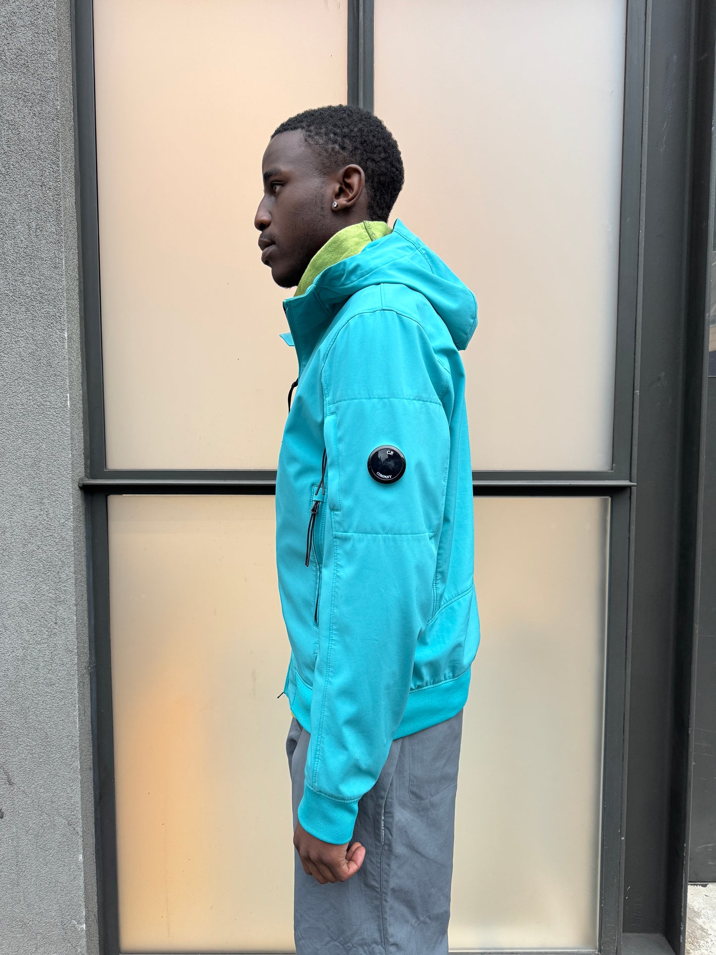 CP Company Marina Blue Soft Shell Goggle Jacket