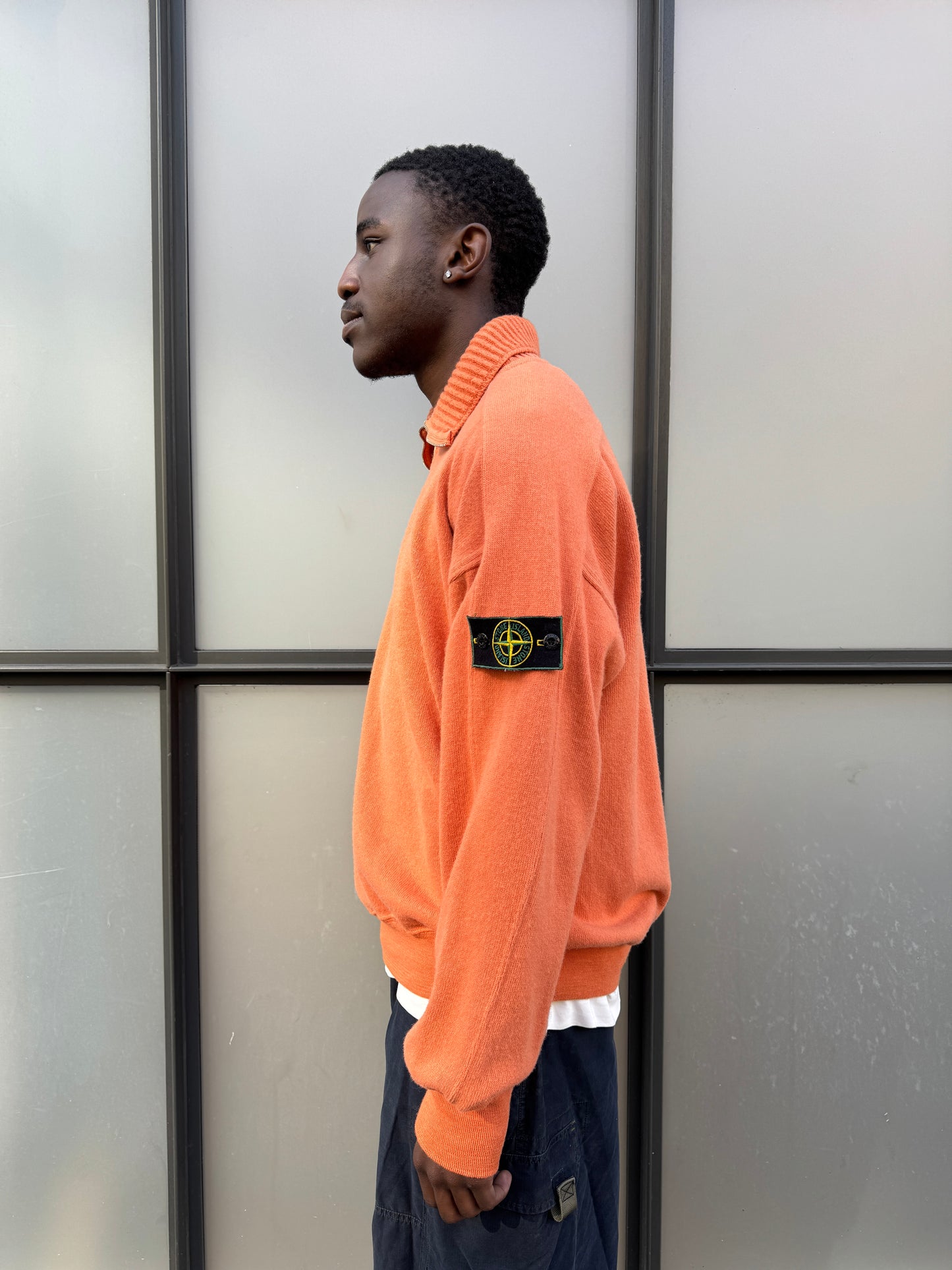 1990’s Stone Island Salmon Orange 1/4 Zip Fleece