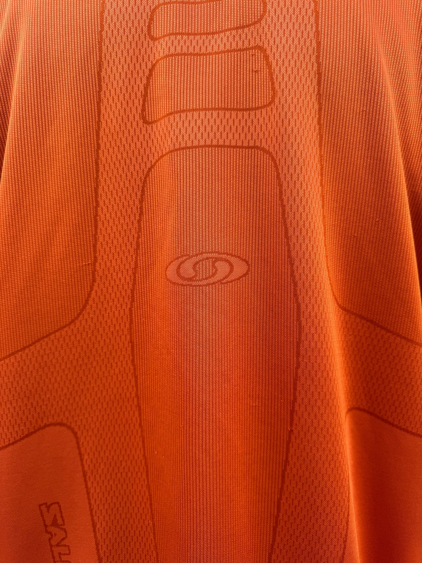 Early 2000's Salomon Bright Orange Futuristic Graphic Tee
