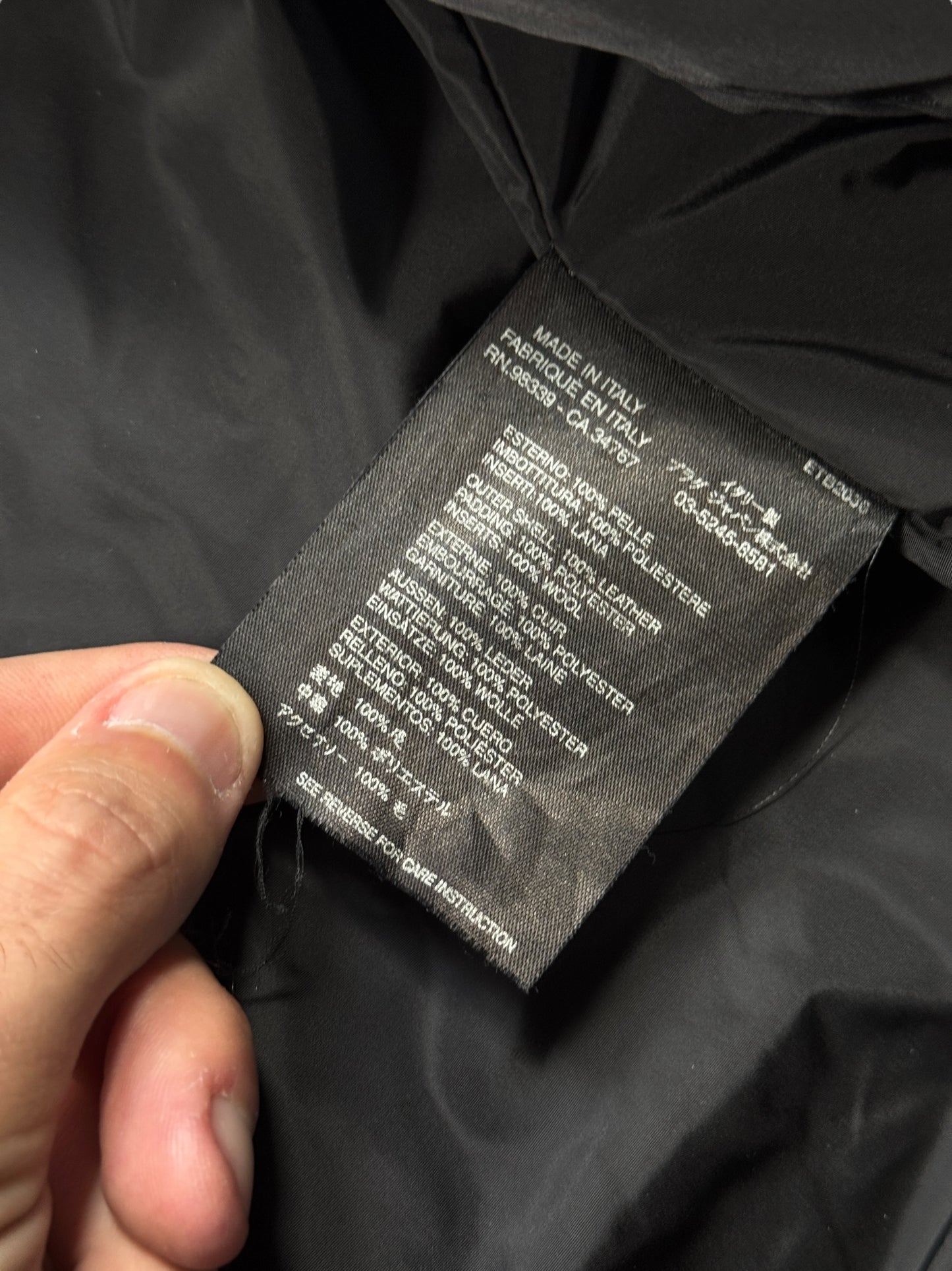 Early 2000’s Prada Jet Black Leather Flight Jacket
