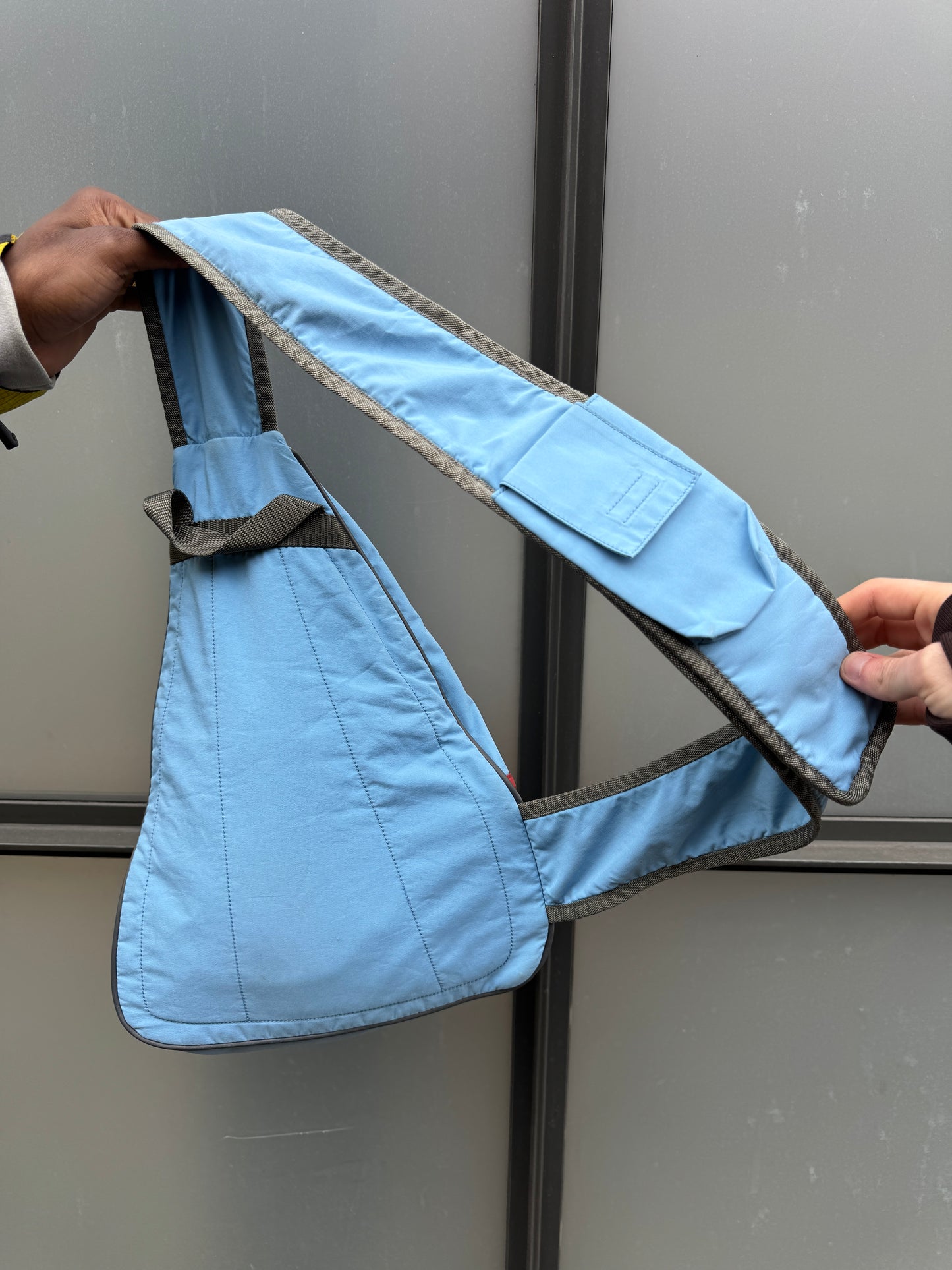 Early 2000's Prada Sport Baby Blue Multi Pocket Cross Body Bag