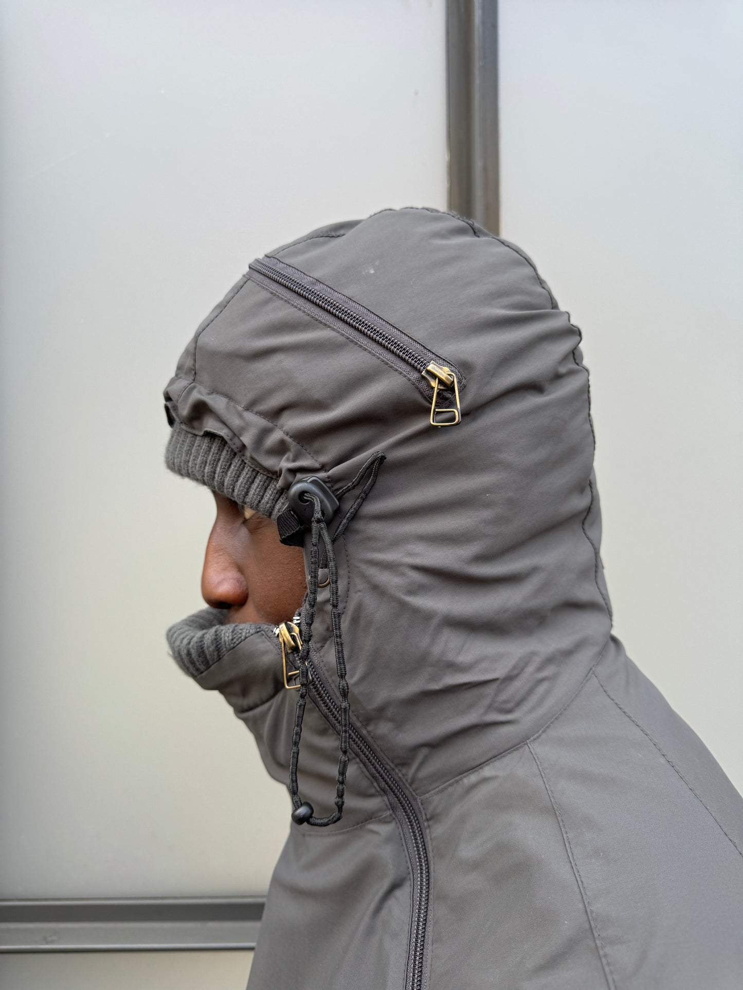 Early 2000’s Schott Expandable Balaclava Hood Padded Pullover Jacket