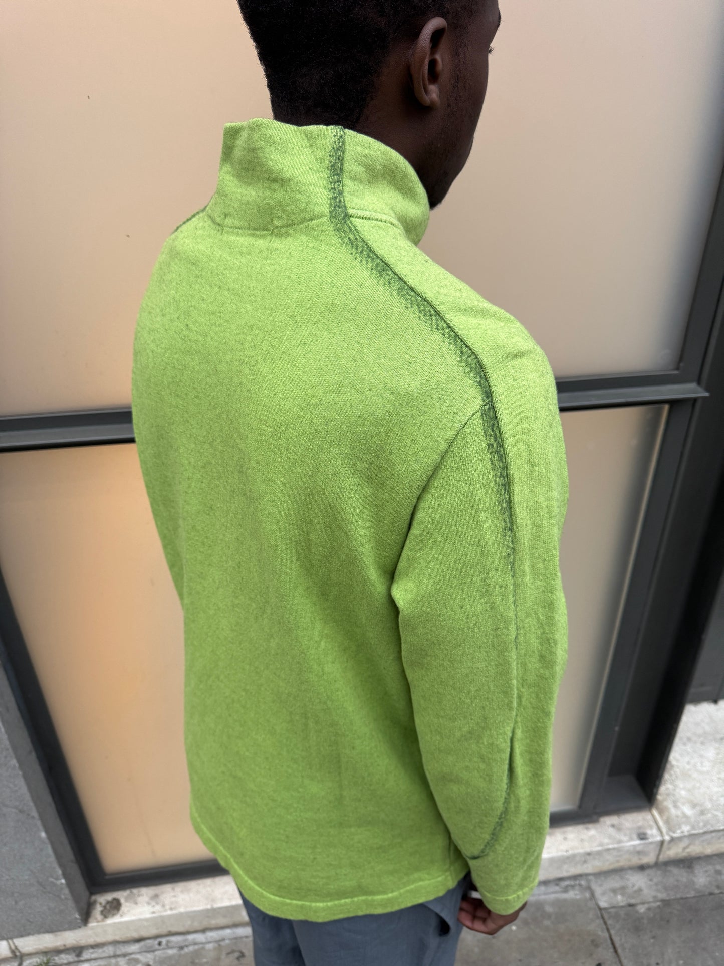 Early 2000’s Stone Island Lime Green Mock Neck