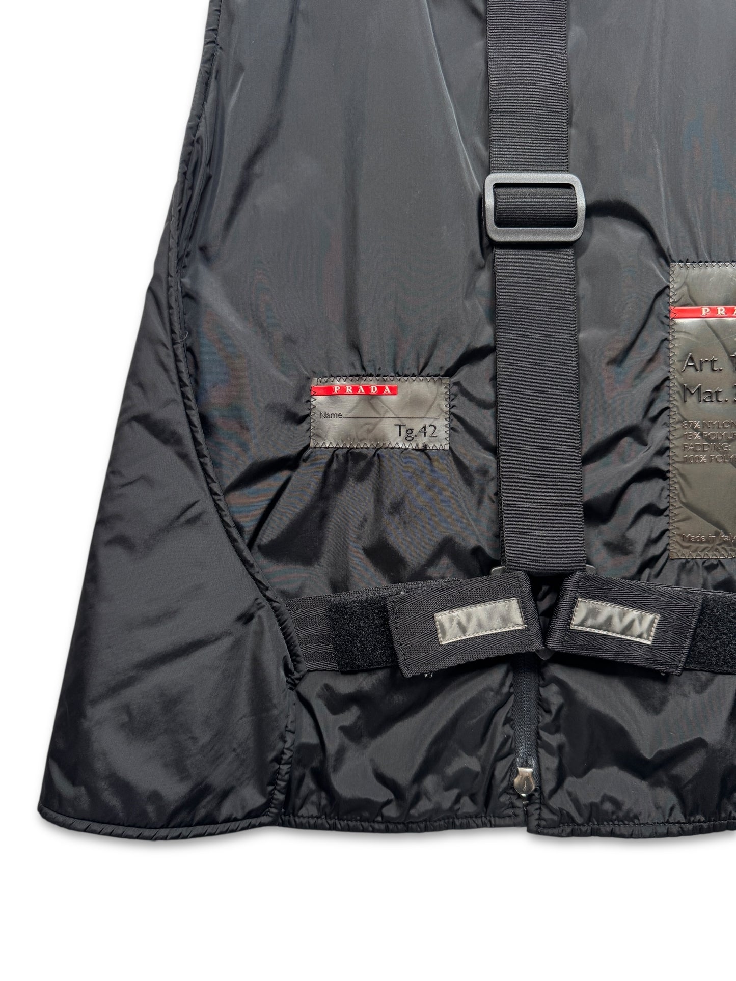 AW99’ Prada Sport Jet Black 3M Padded Balaclava Vest