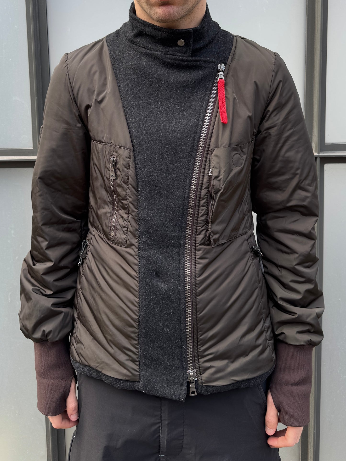 Early 2000’s Prada Deep Brown Asymmetrical Zip ‘Inside Out’ Jacket