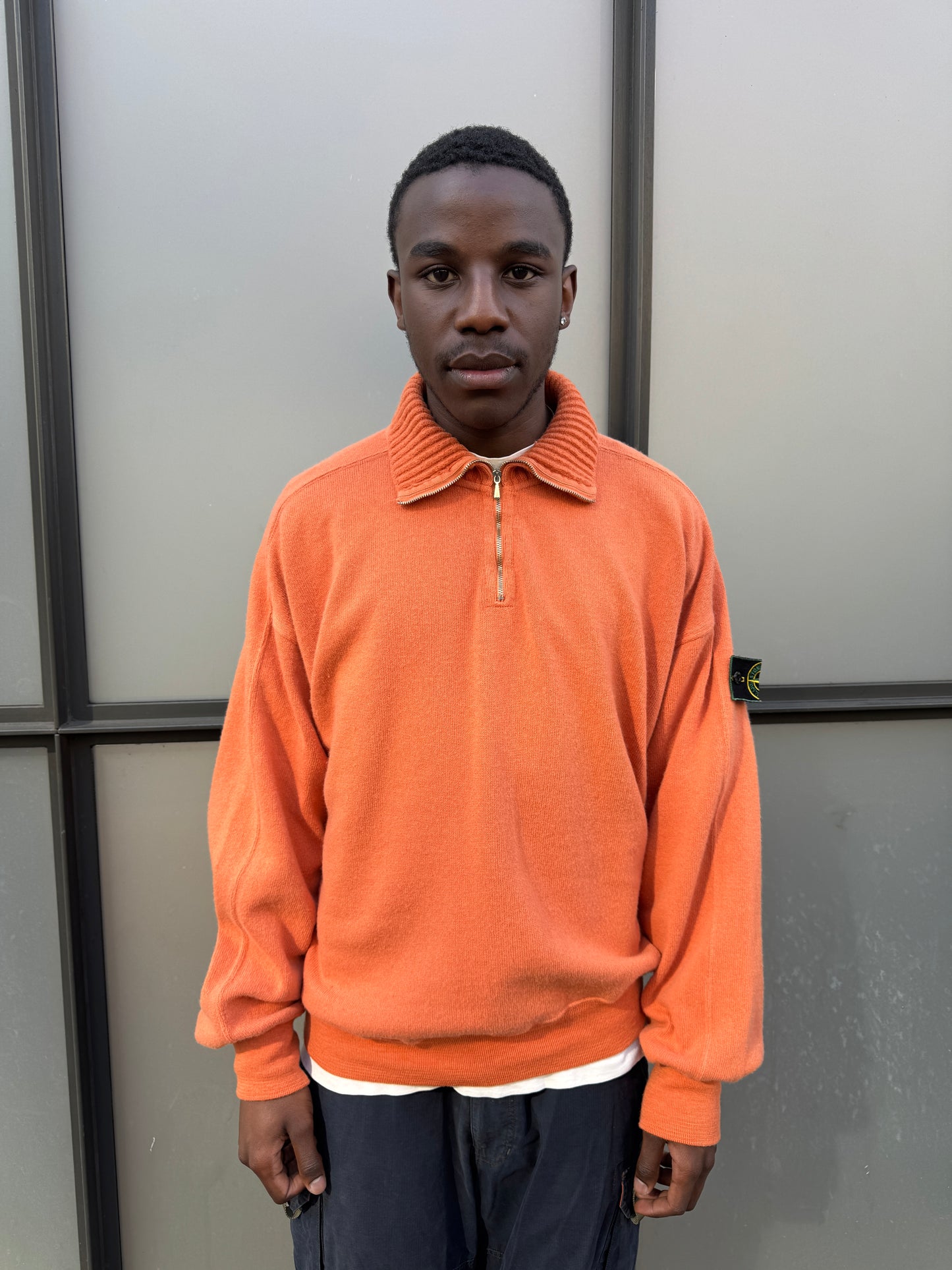 1990’s Stone Island Salmon Orange 1/4 Zip Fleece