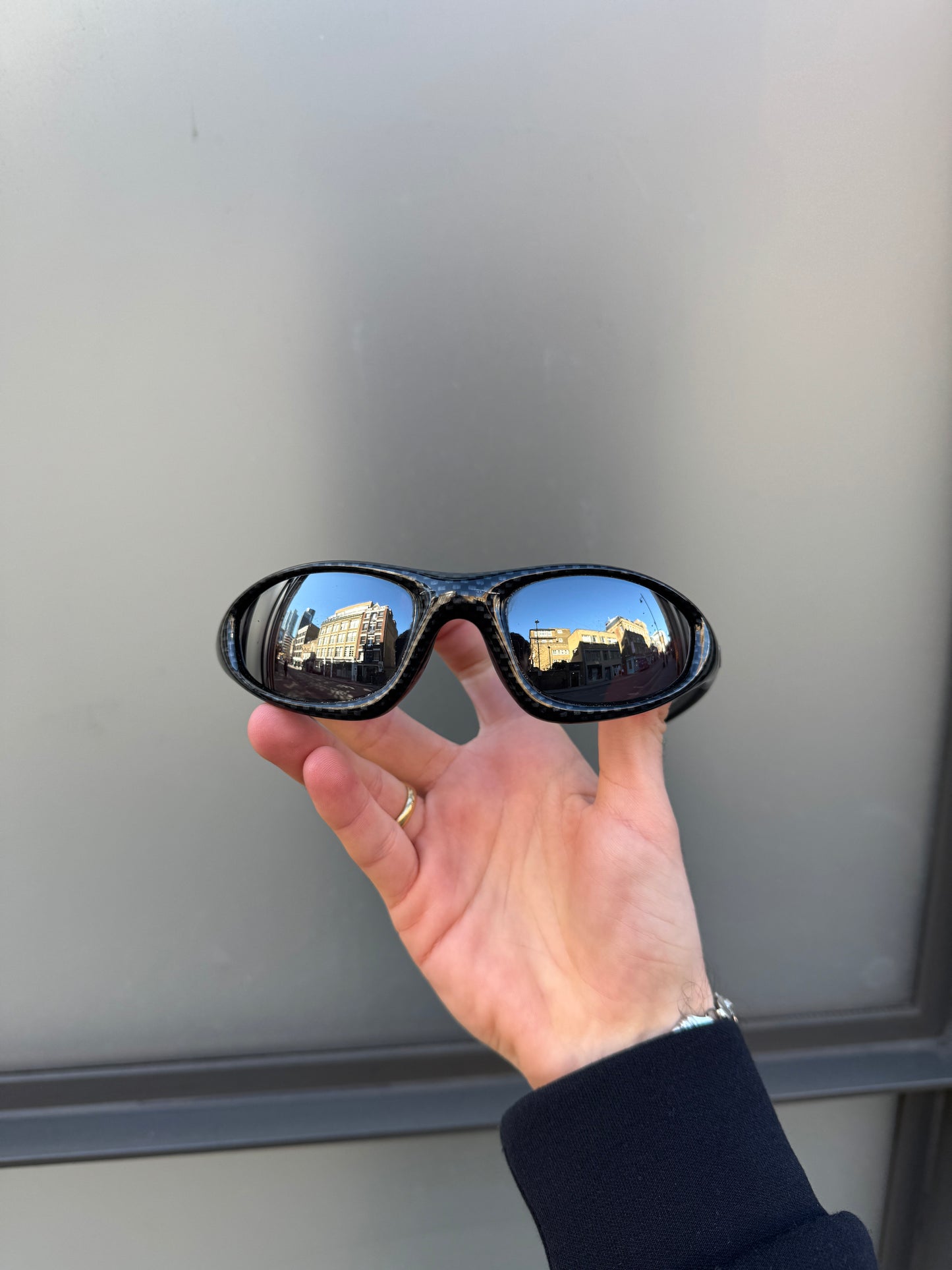 1990’s Oakley Straight Jacket Jet Black Carbon Fibre Sunglasses