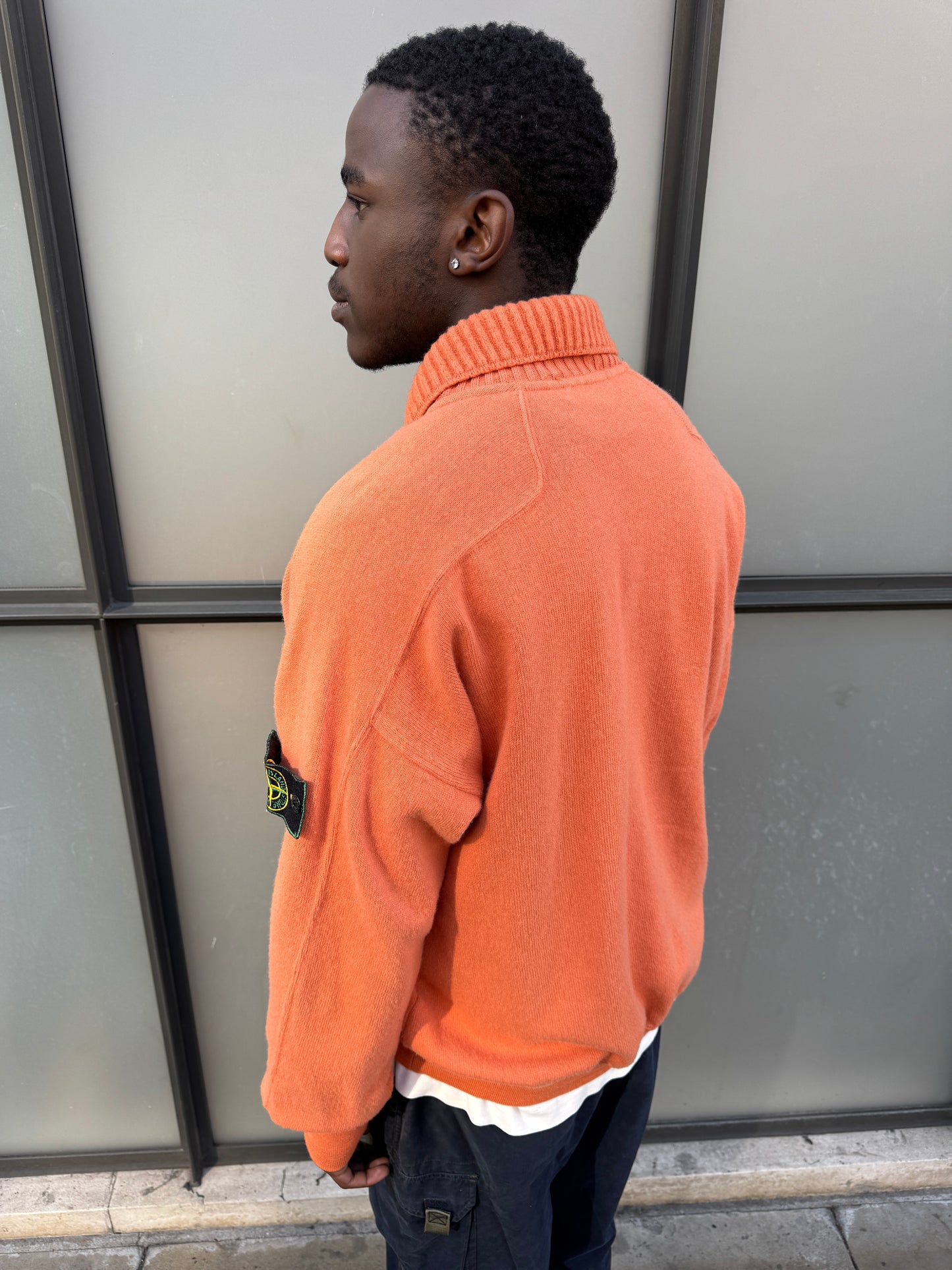 1990’s Stone Island Salmon Orange 1/4 Zip Fleece