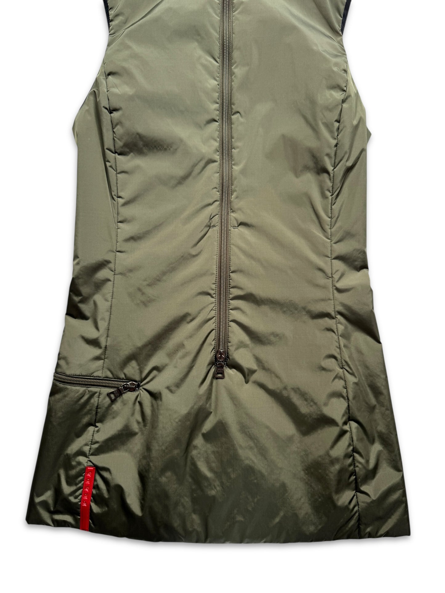 AW99’ Prada Sport Khaki Hooded Pullover Dress