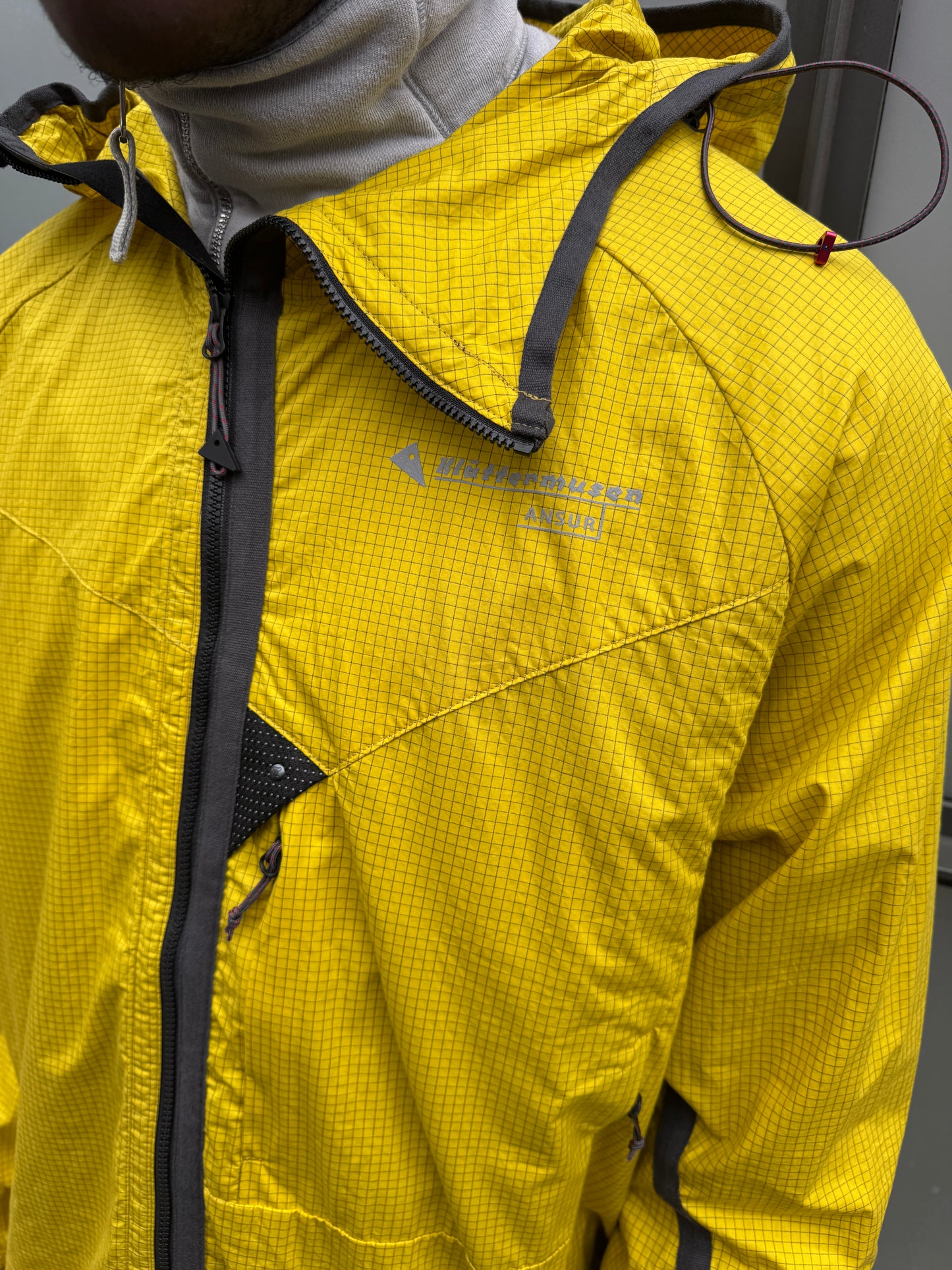 Klattermusen Bright Yellow Rip Stop Technical Asymmetric Zip Jacket