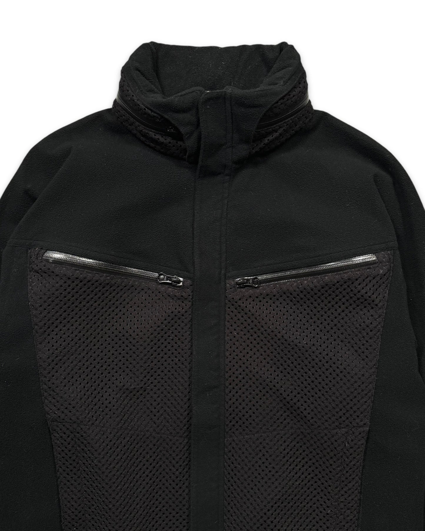 2008 Comme Des Garcons Jet Black Dual Mesh Pocket Technical Jacket