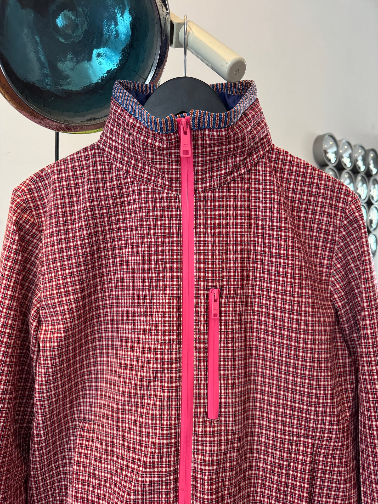 SS17’ Prada Main Line Knitted Plaid Jacket