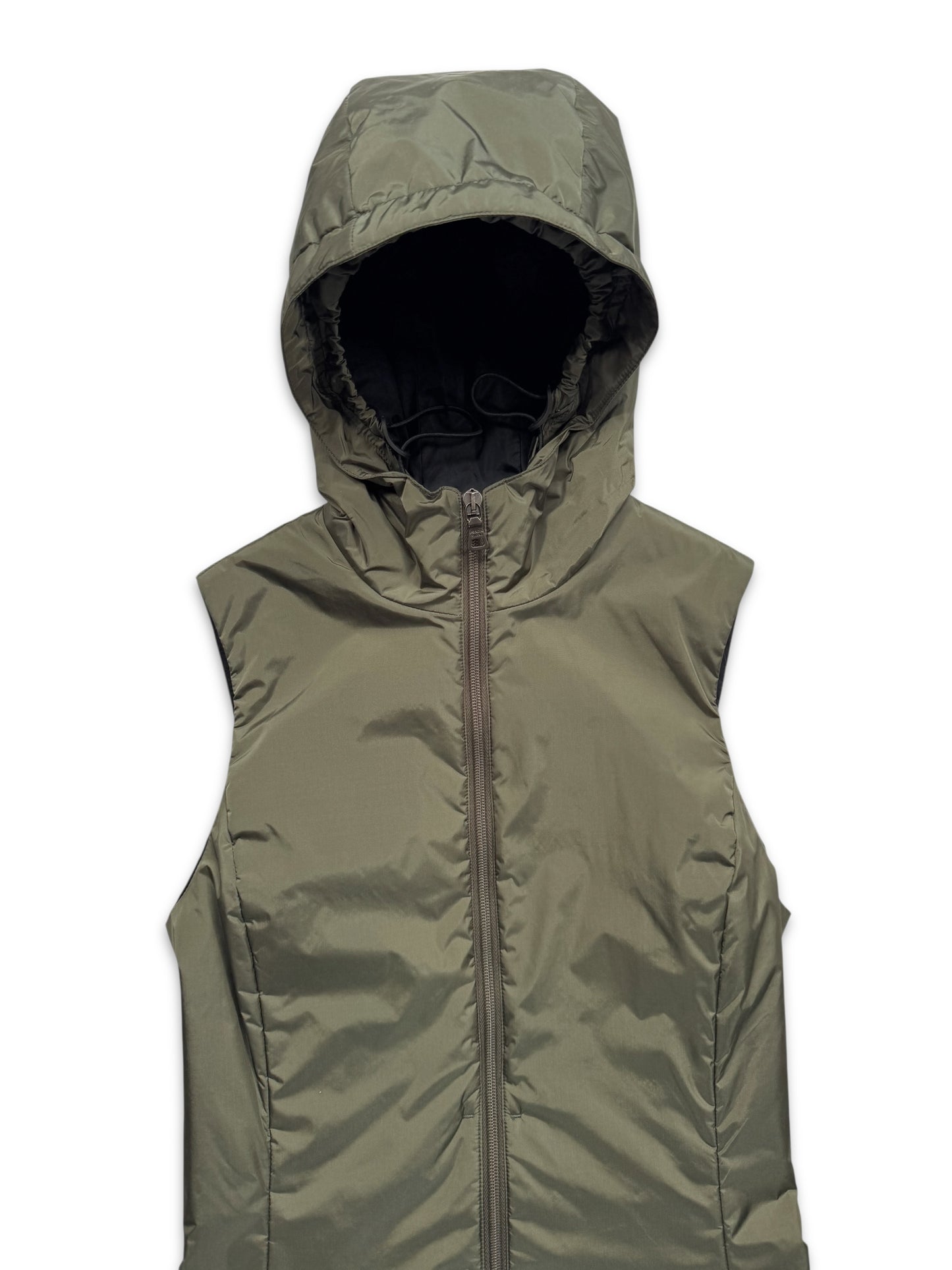 AW99’ Prada Sport Khaki Hooded Pullover Dress