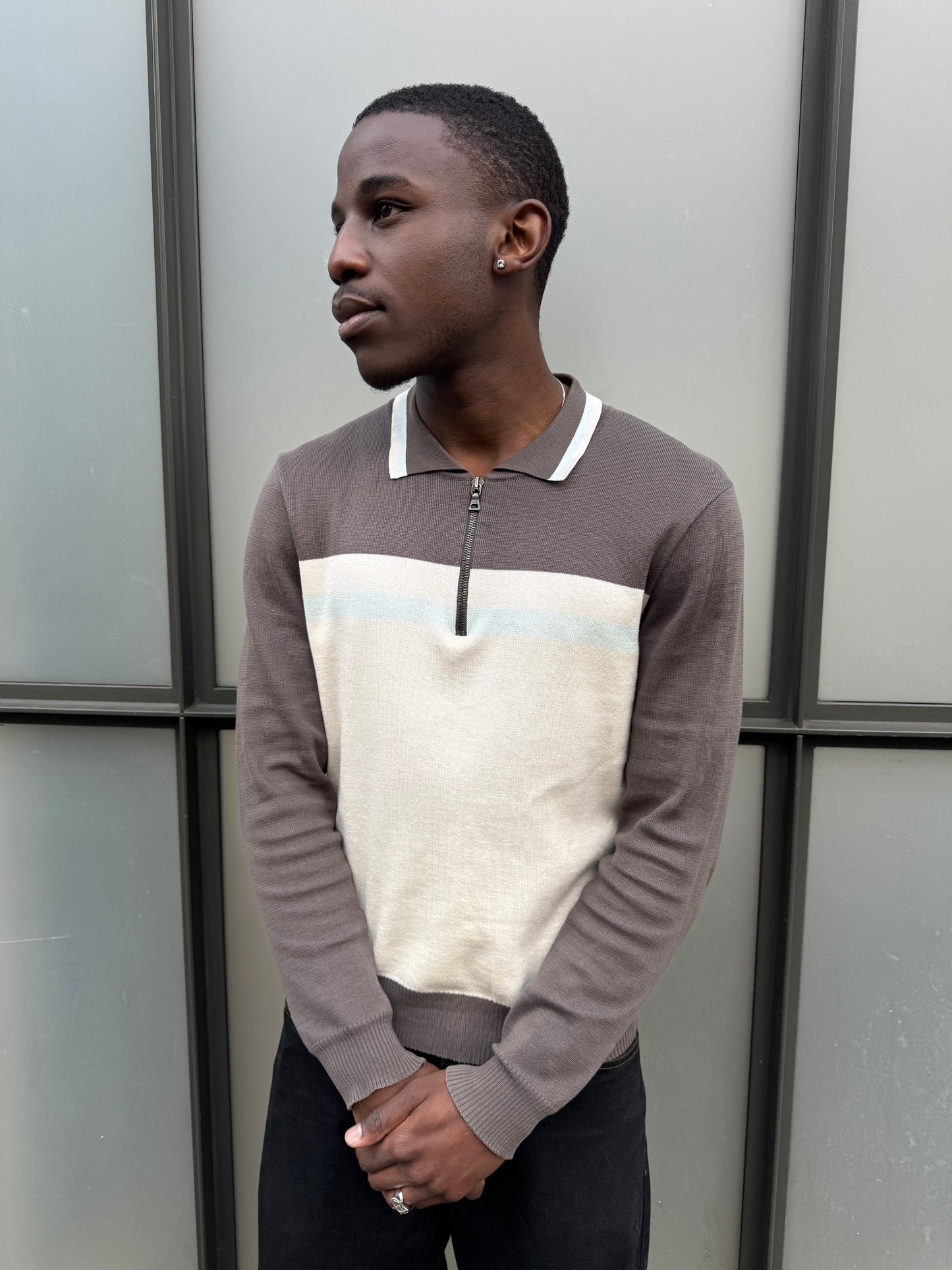 Prada Main Line 1/4 Zip Collared Knit