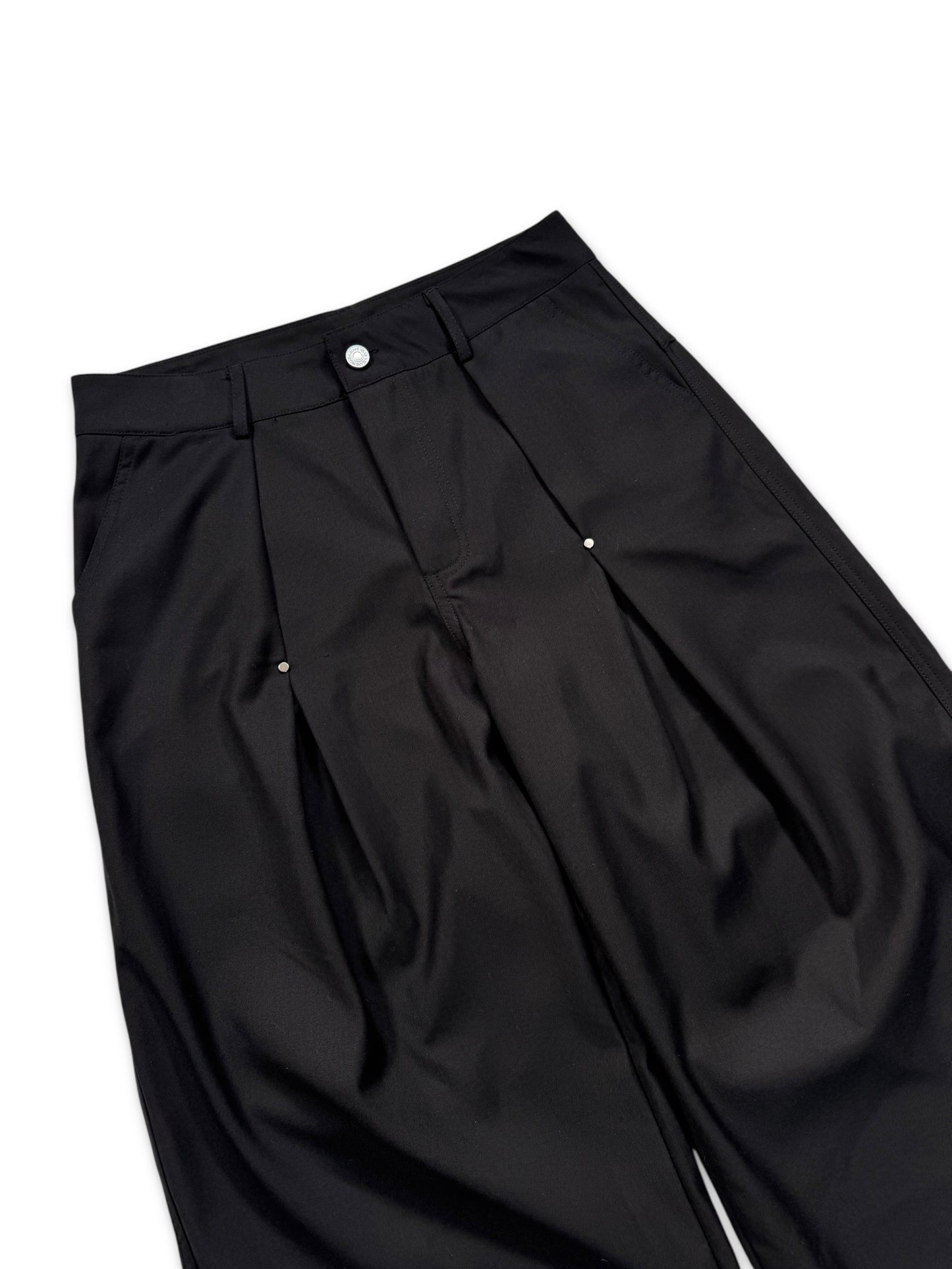 Unbranded Jet Black Pleated Pant