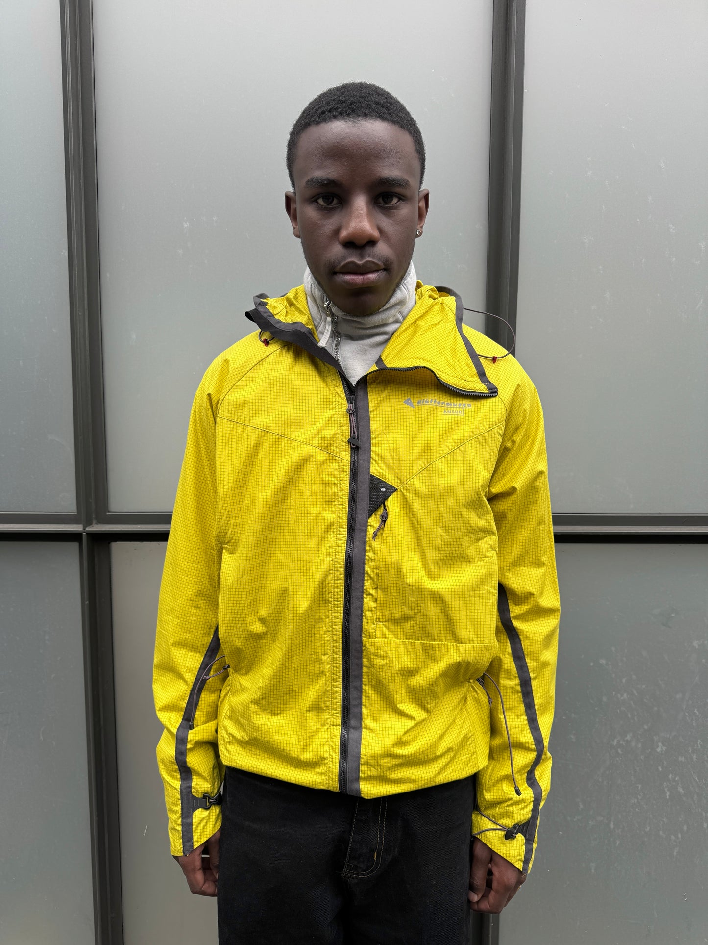 Klattermusen Bright Yellow Rip Stop Technical Asymmetric Zip Jacket