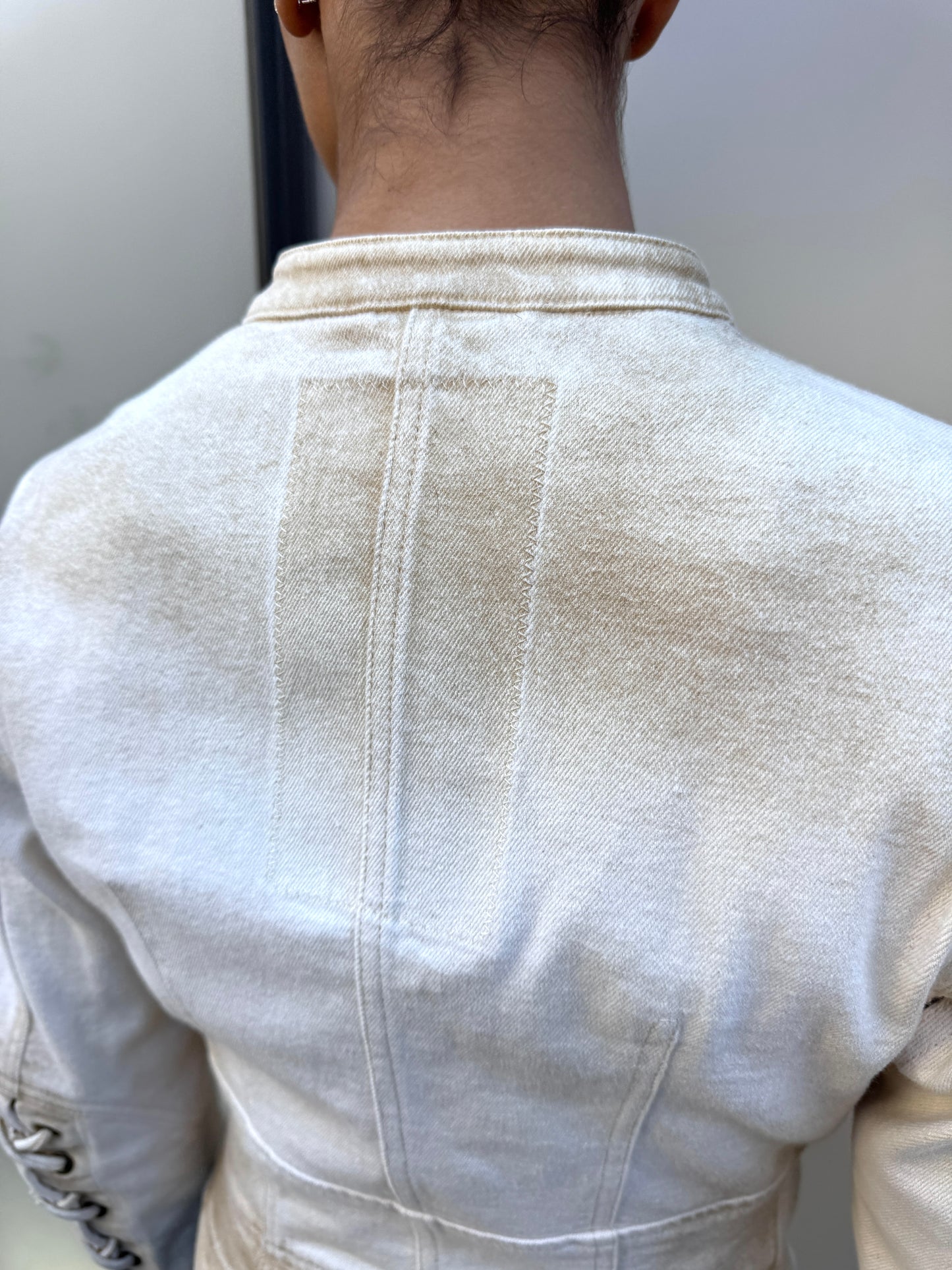 2003 Prada Sport Dust Wash Denim Lace Jacket