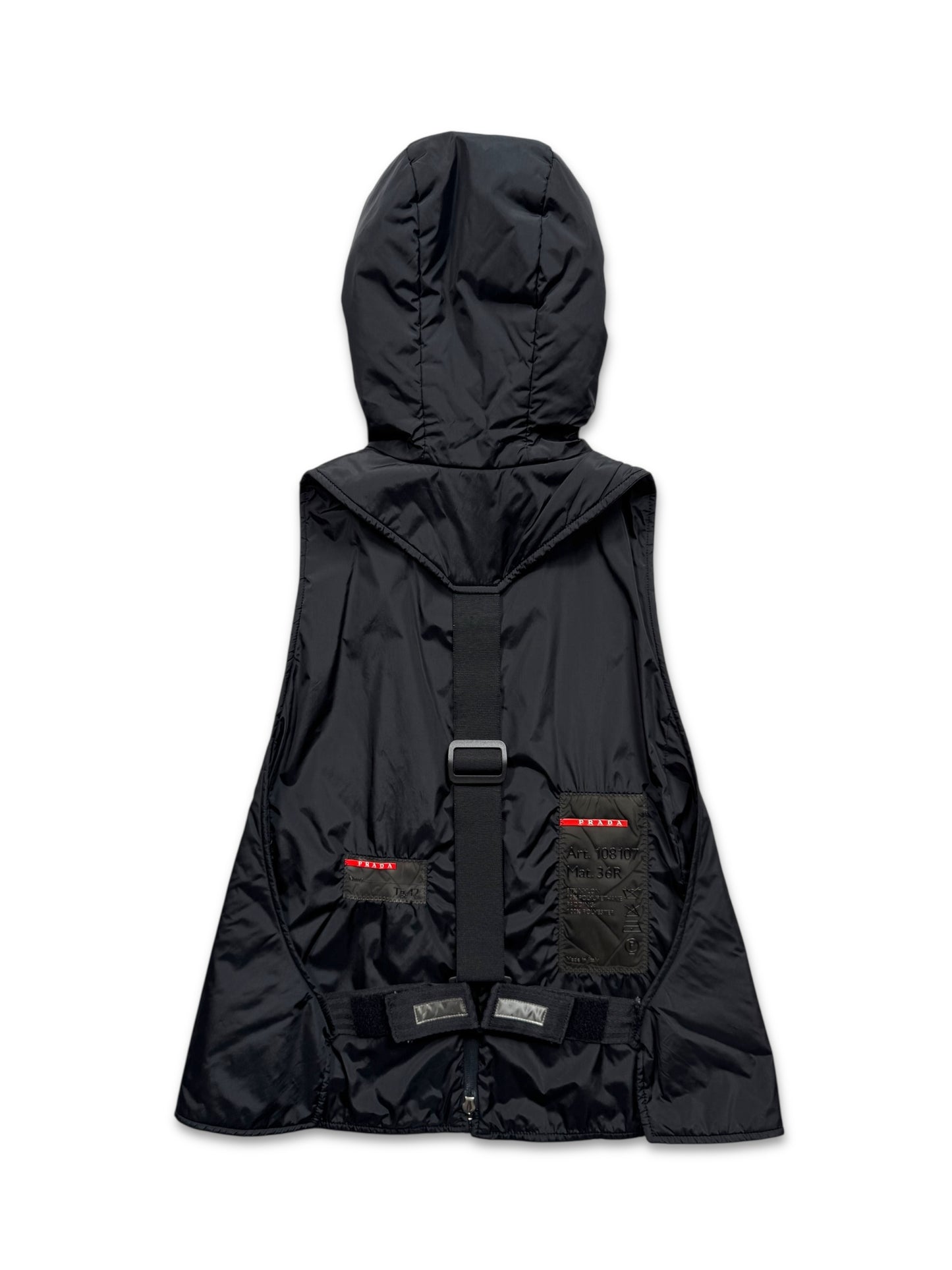 AW99’ Prada Sport Jet Black 3M Padded Balaclava Vest