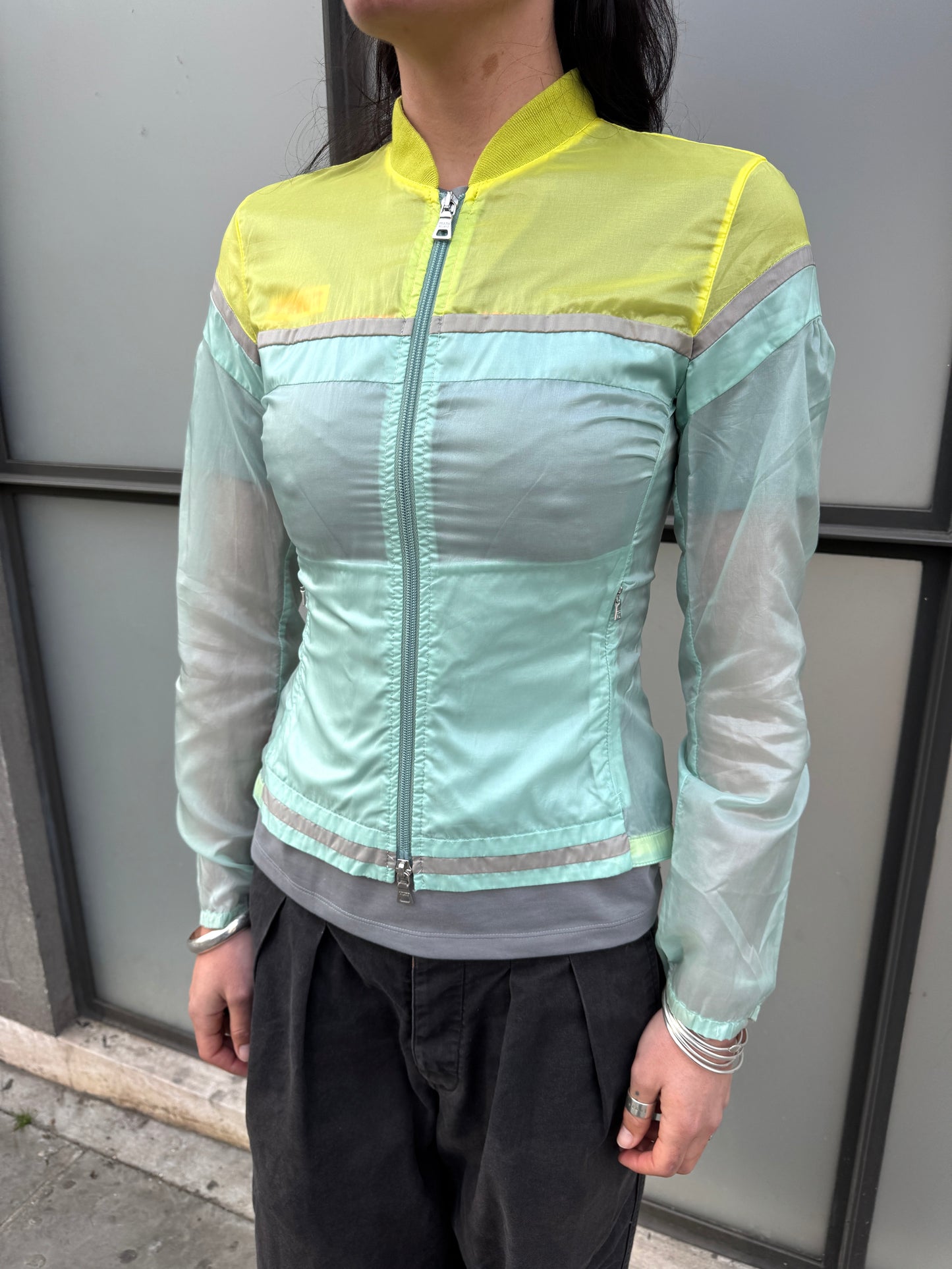 SS00’ Prada Sport Semi Transparent Yellow/Turquoise Jacket