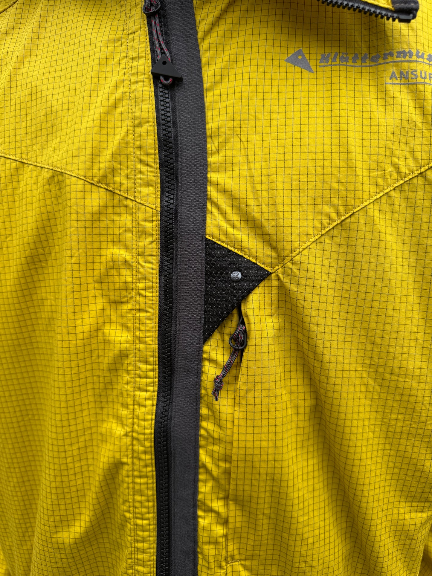 Klattermusen Bright Yellow Rip Stop Technical Asymmetric Zip Jacket