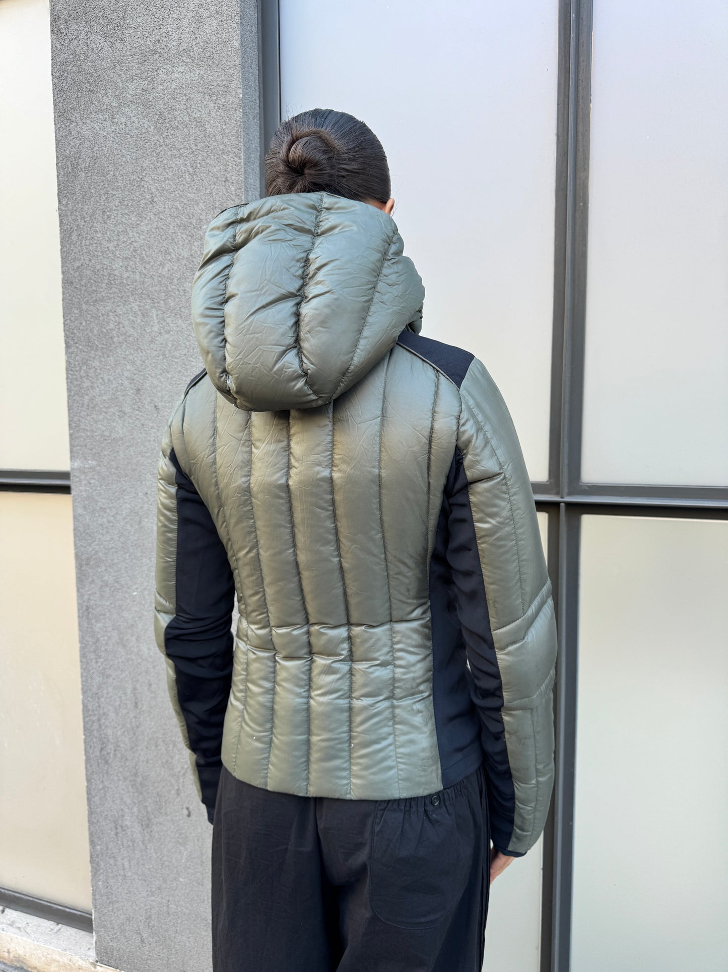 2012 Prada Milano Khaki Nylon/Neoprene Padded Jacket