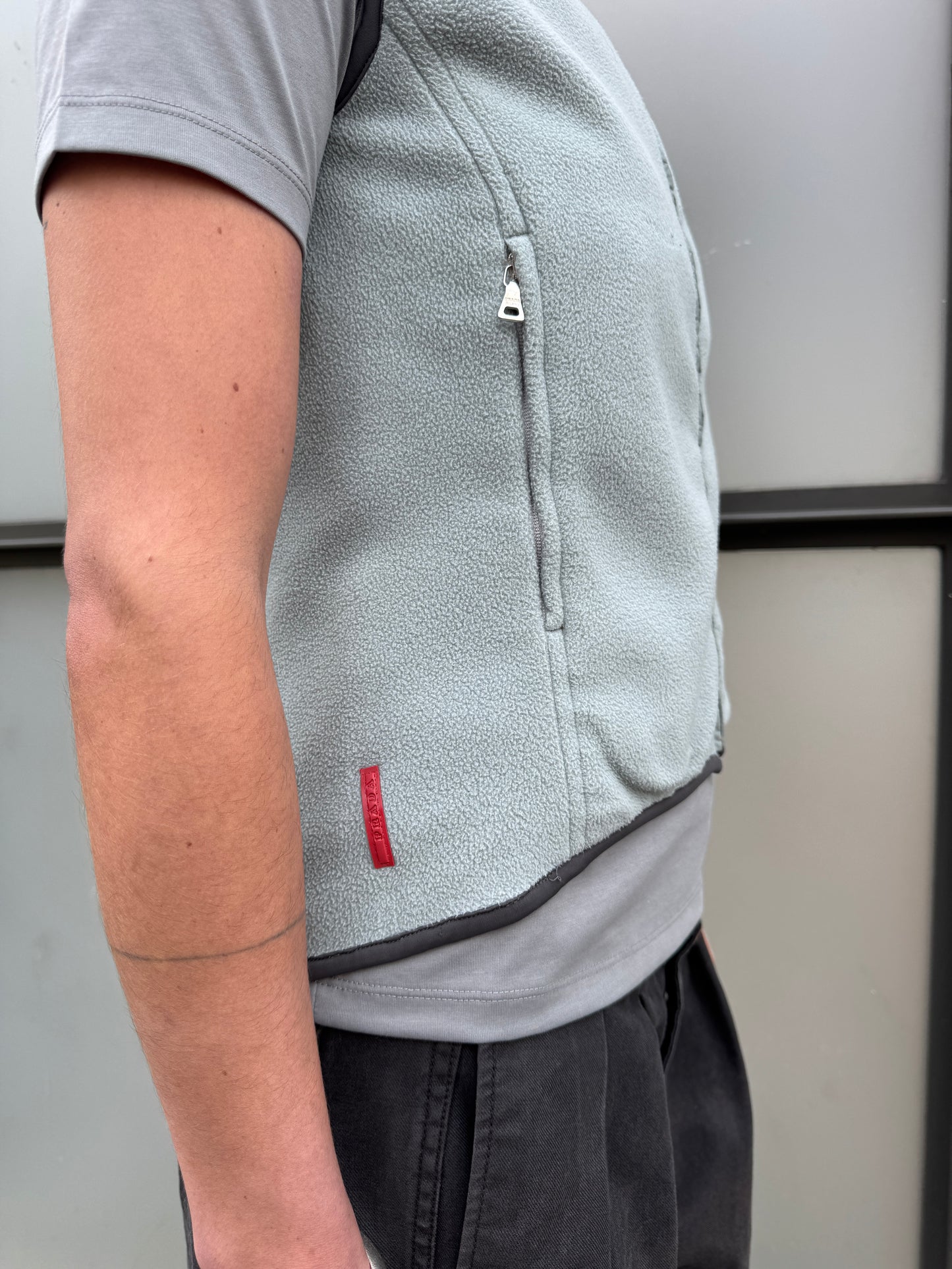 SS99’ Prada Sport Duck Egg Baby Blue/Grey Fleece Vest
