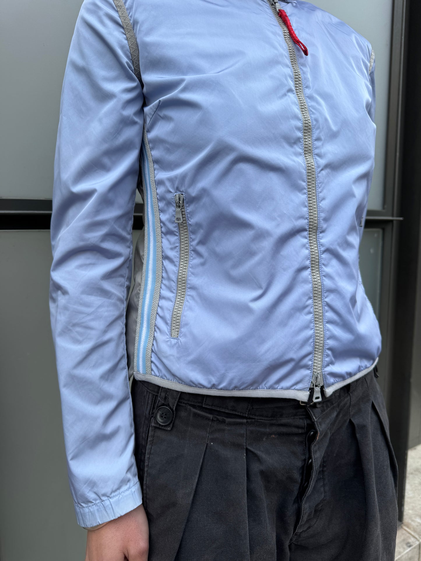 SS00’ Prada Sport Semi Transparent Back Baby Blue Jacket