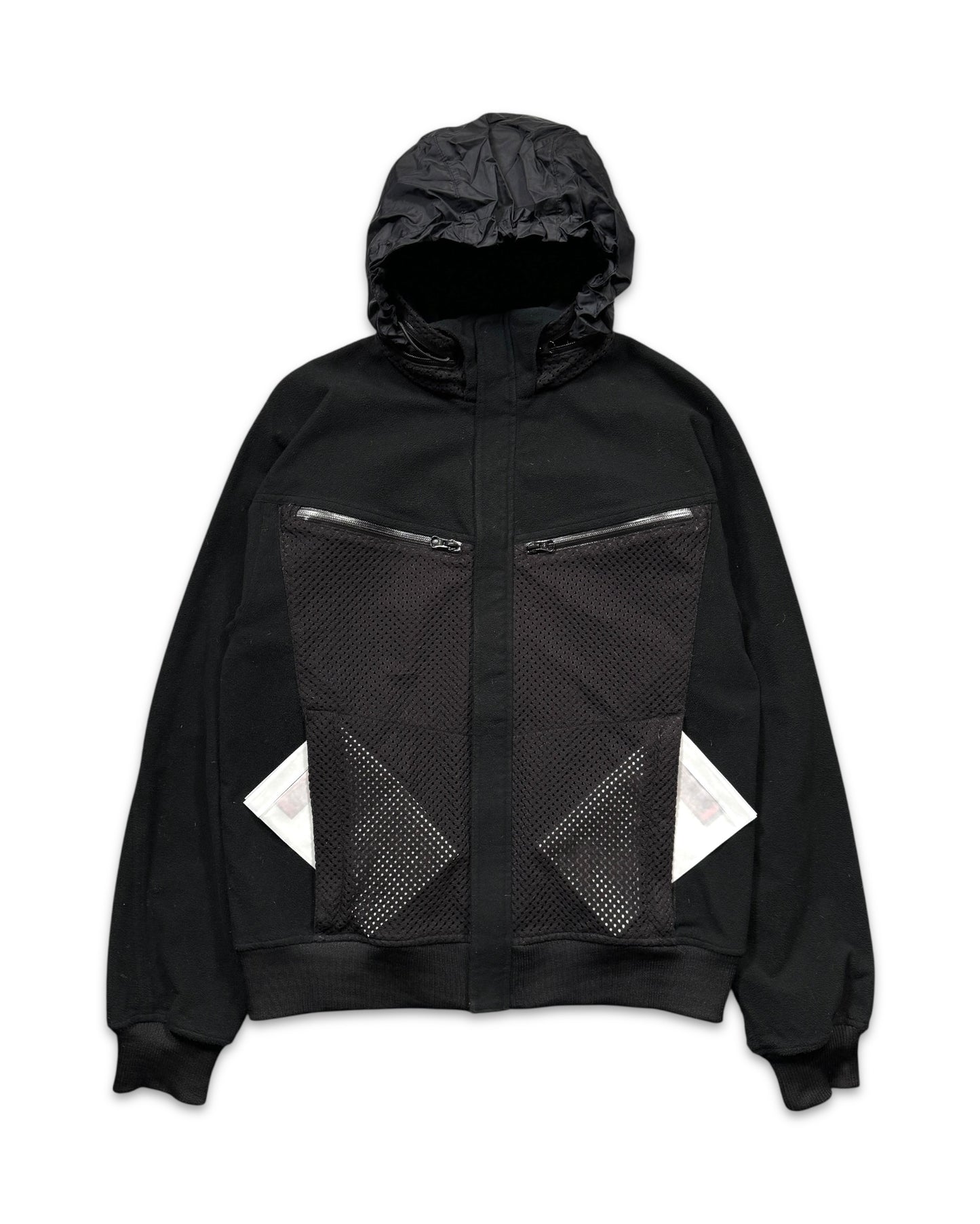 2008 Comme Des Garcons Jet Black Dual Mesh Pocket Technical Jacket