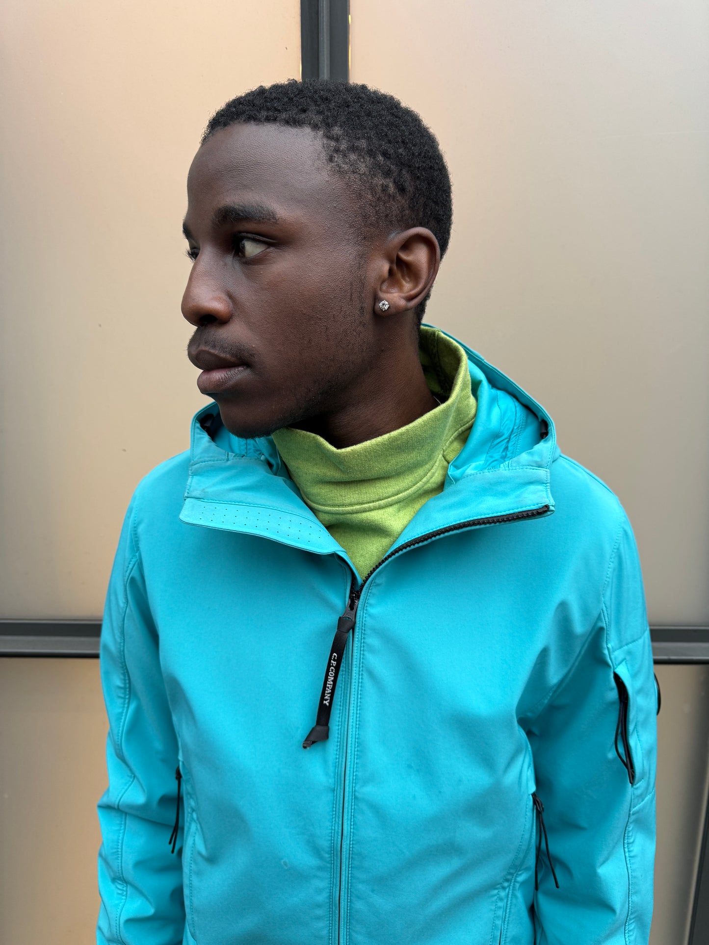 CP Company Marina Blue Soft Shell Goggle Jacket