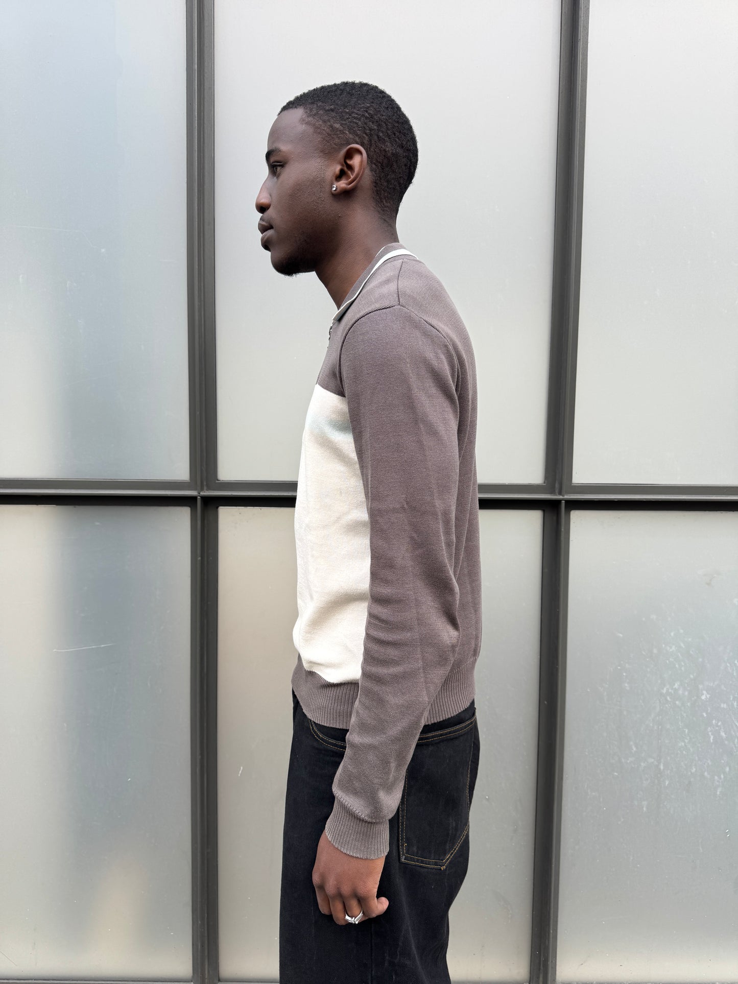 Prada Main Line 1/4 Zip Collared Knit