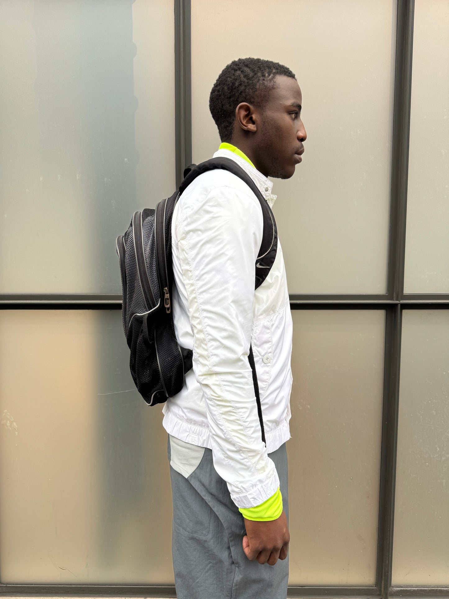 Early 2000’s Nike Big Swoosh Black Mesh Back Pack
