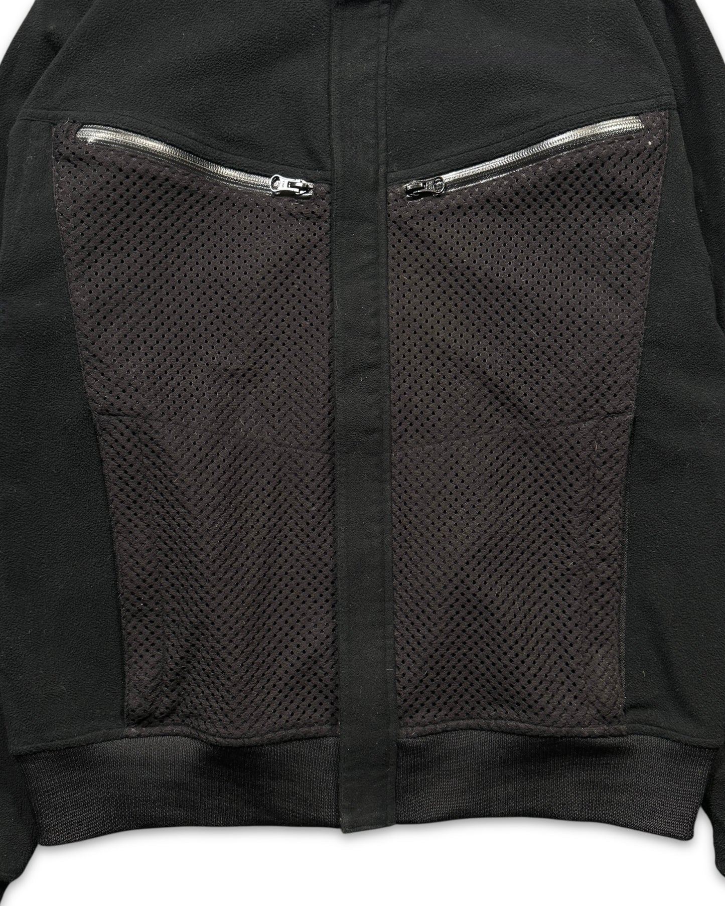2008 Comme Des Garcons Jet Black Dual Mesh Pocket Technical Jacket