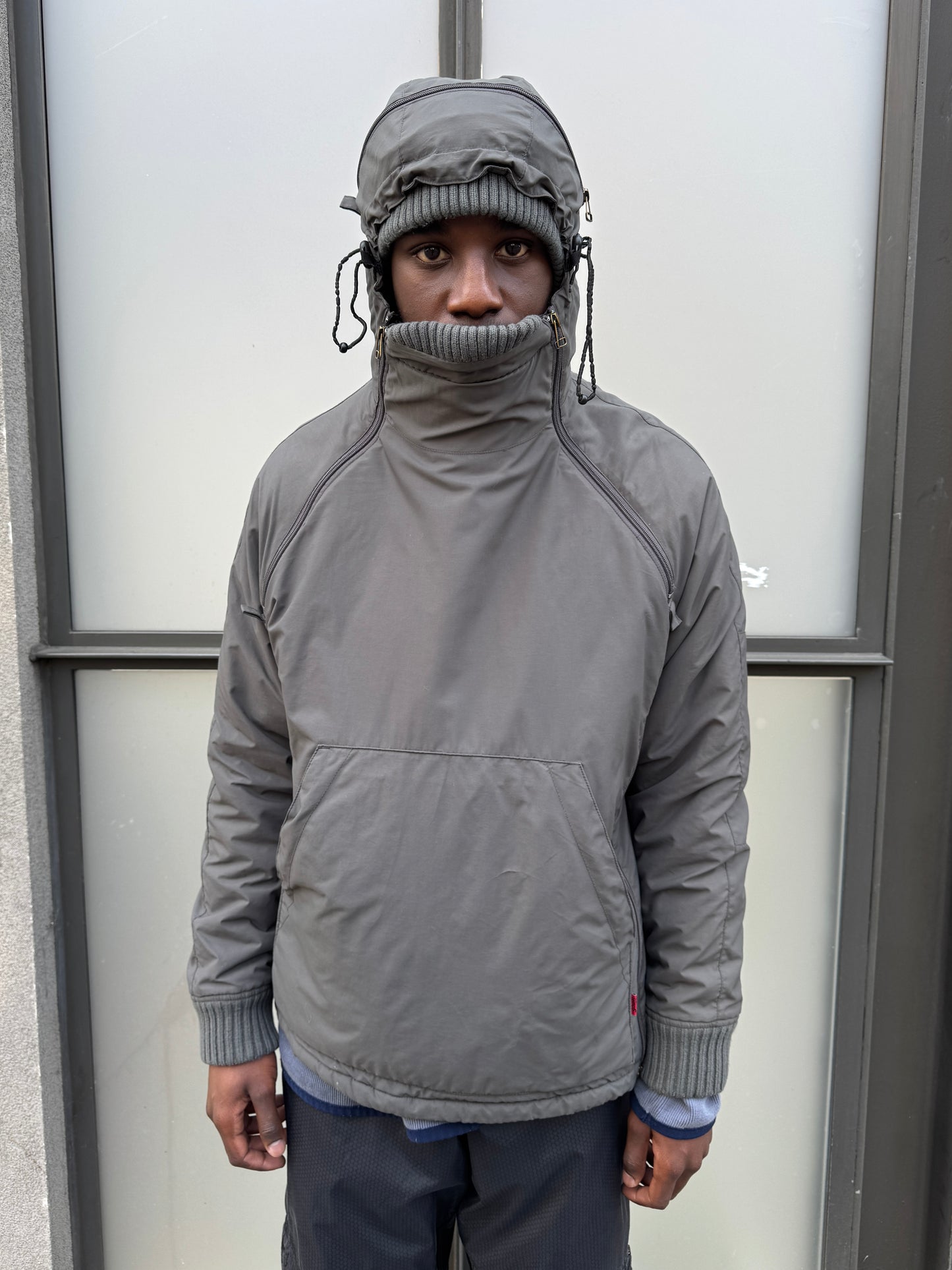 Early 2000’s Schott Expandable Balaclava Hood Padded Pullover Jacket