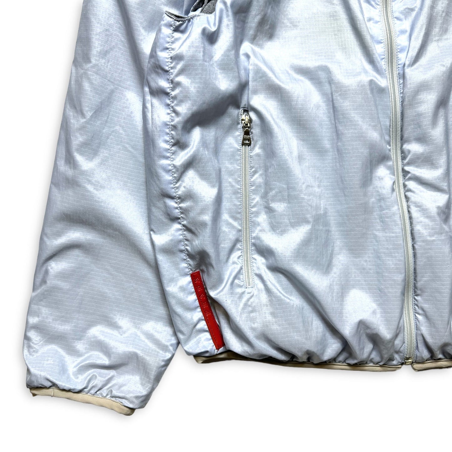 Early 2000's Prada Sport Reversible 4in1 Baby Blue/Grey “Faux Wool” Jacket