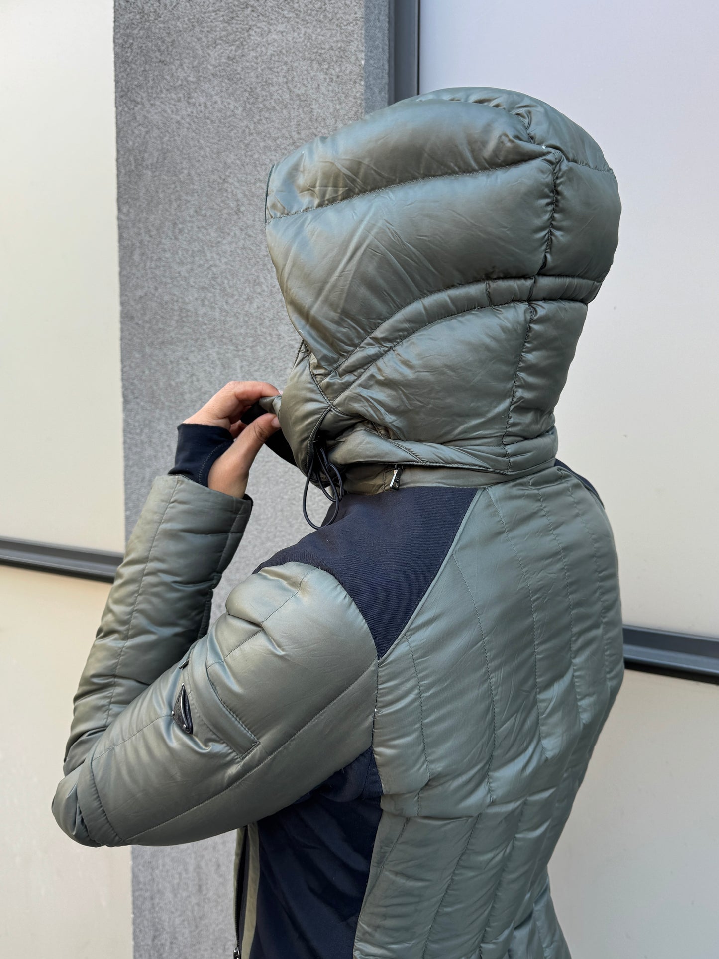 2012 Prada Milano Khaki Nylon/Neoprene Padded Jacket