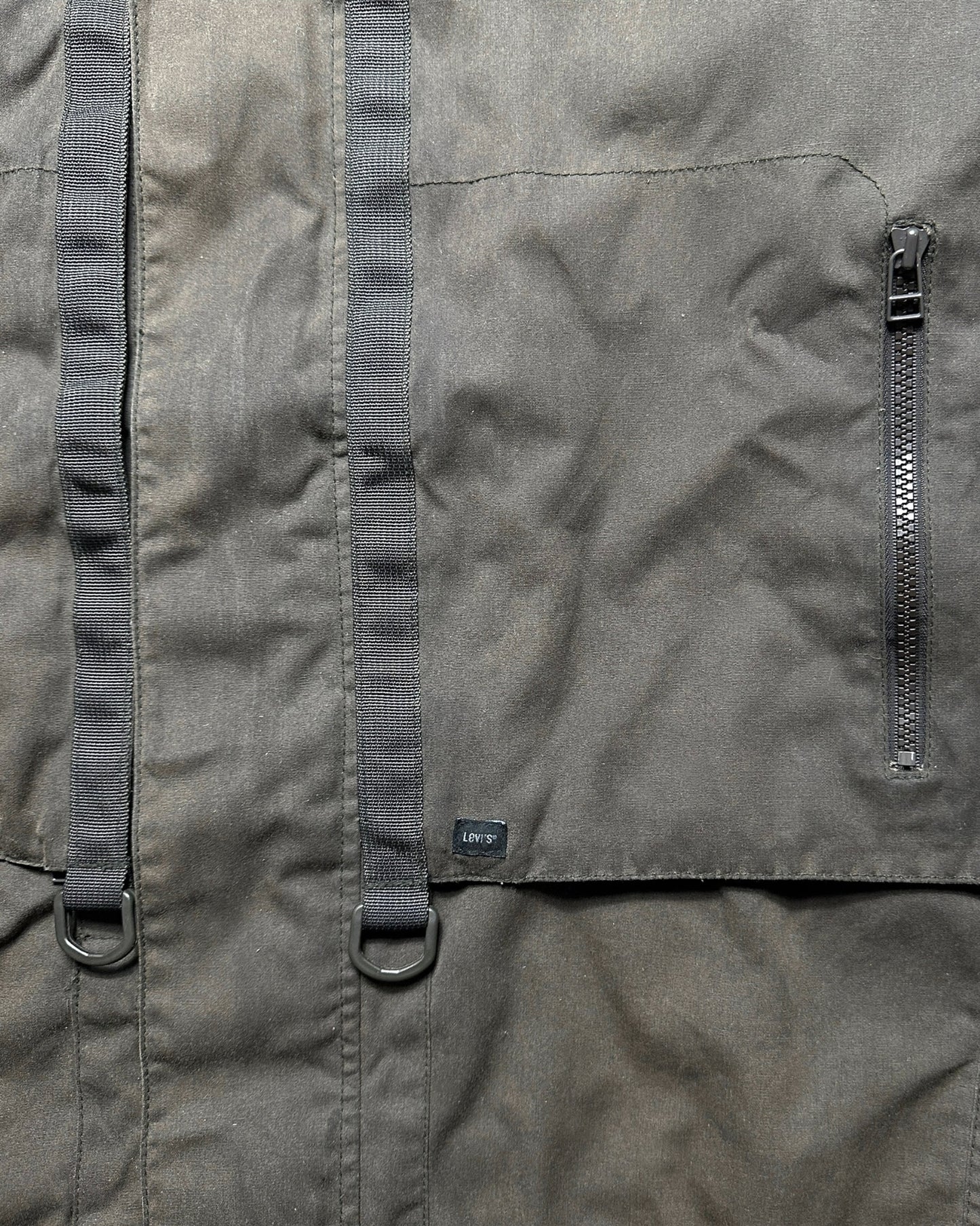 Early 2000’s Levi’s Engineered Dark Khaki Waxed Cotton Stash Pocket Jacket